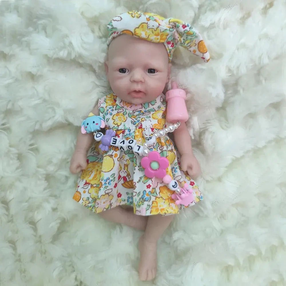 Image of Reborn Baby Dolls 7" Girl Micro Preemie Full Body Silicone Baby Doll