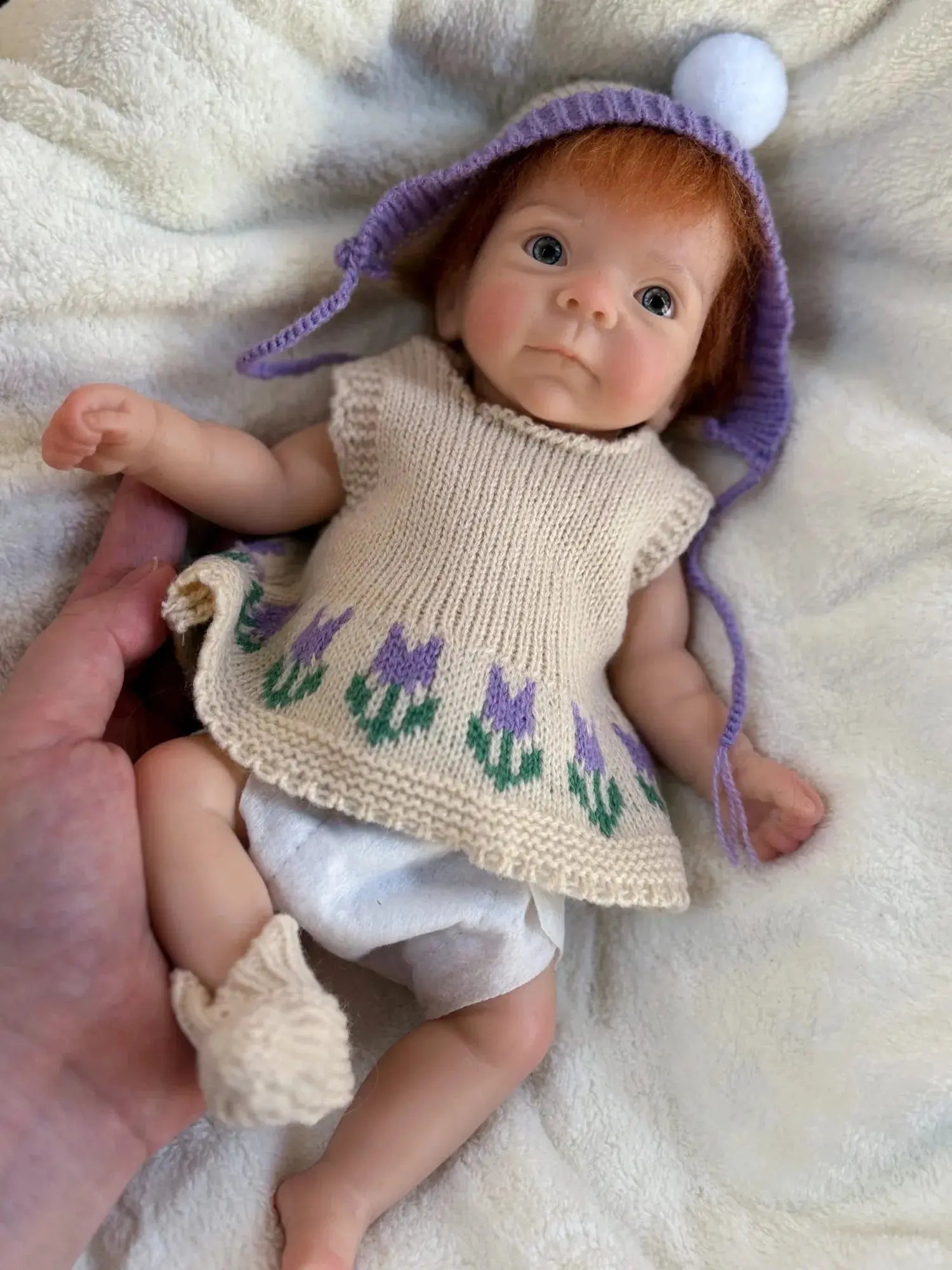 Image of Reborn Baby Dolls 1Pc 10Inch Open Mouth Girl With Hair Full Solid