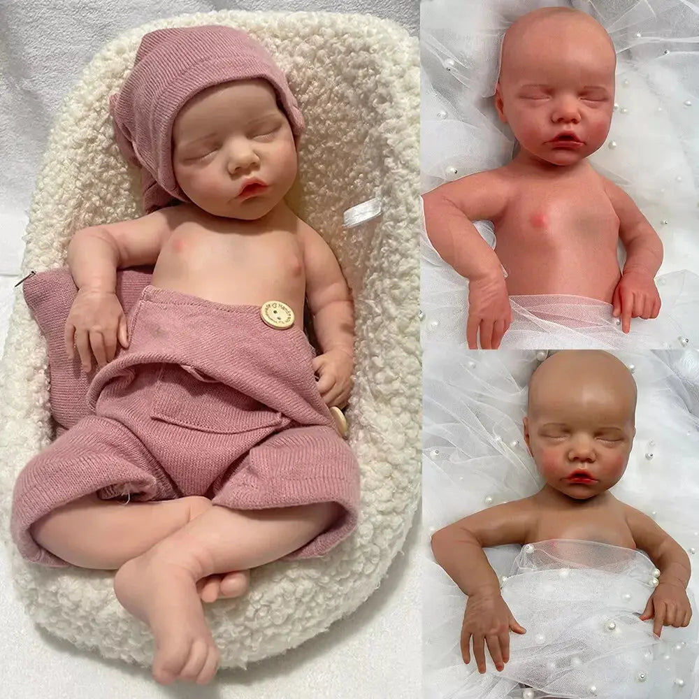 Image of Reborn Baby Dolls Full Body Soft 17" African American Reborn Baby
