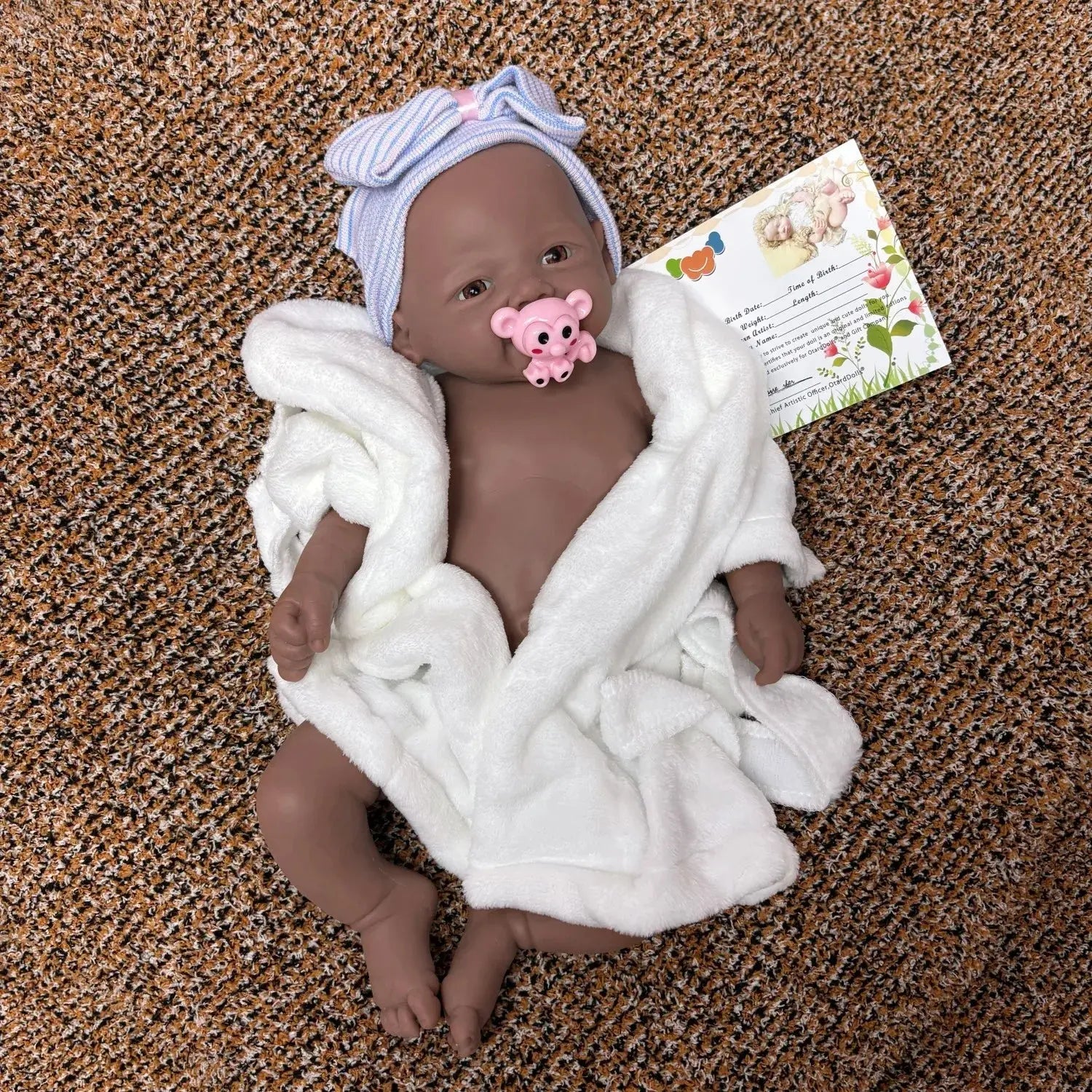 Image of Reborn Baby Dolls 18Inch Dark Skin African Girl Vivienne Reborn Doll