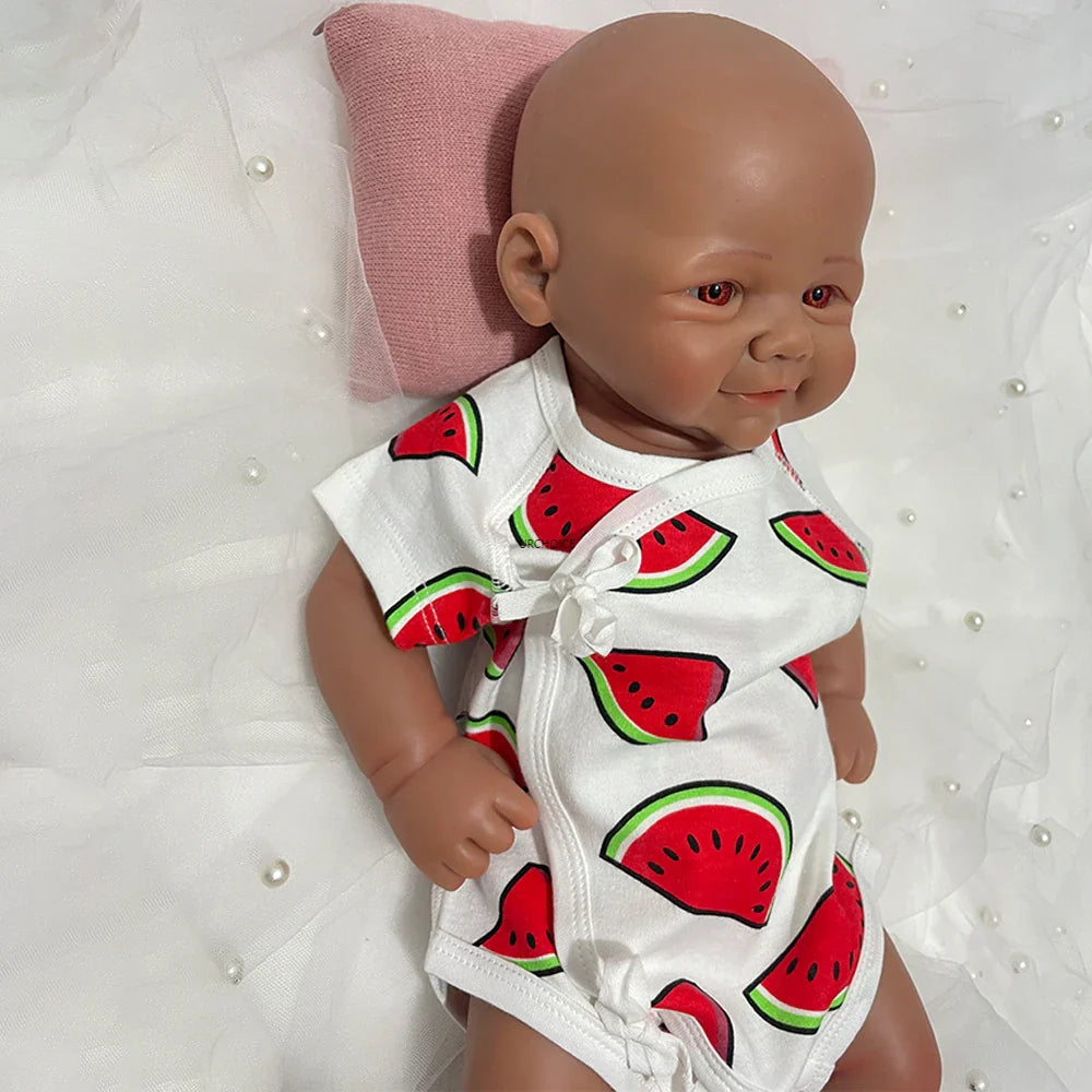 Image of Reborn Baby Dolls 17Inch Black Skin Realistic Soft Silicone Reborn