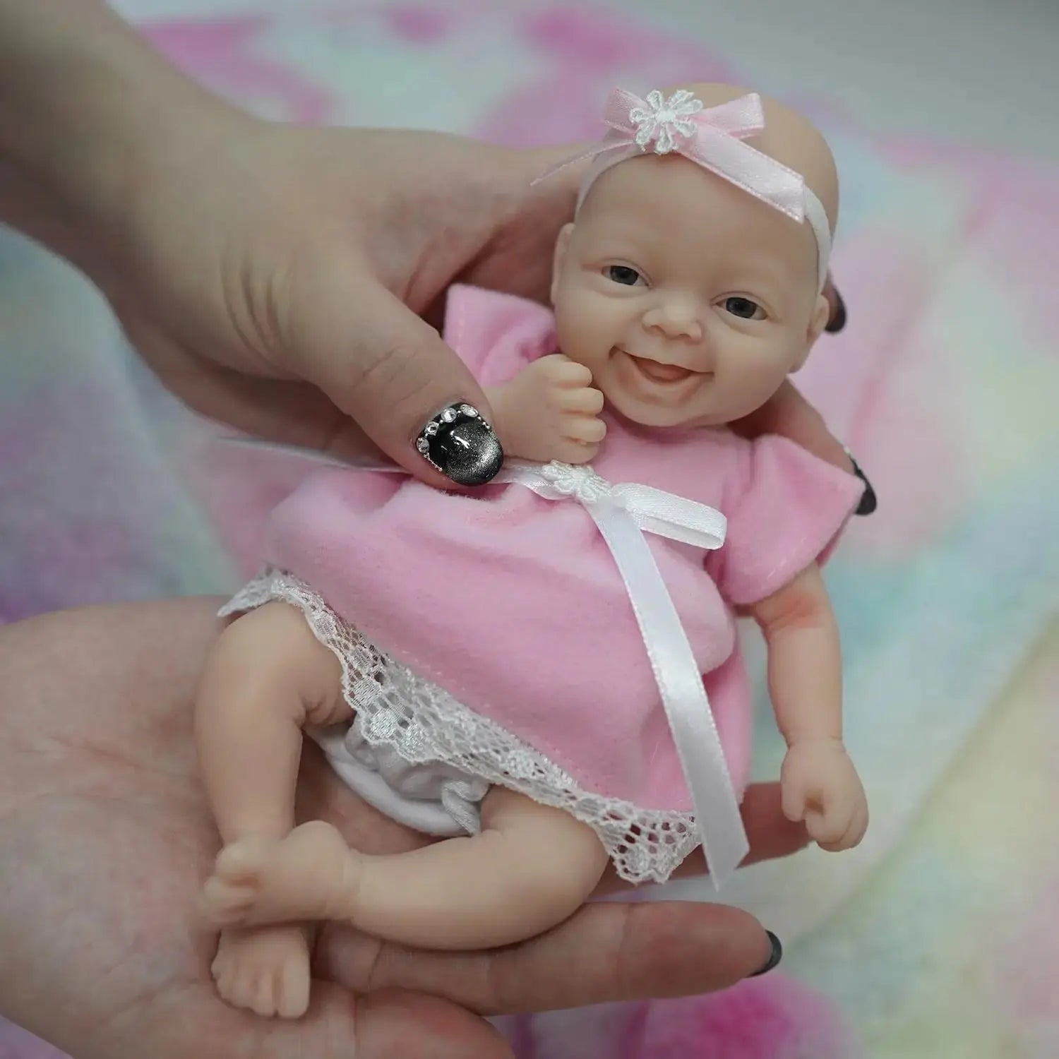 Image of Reborn Baby Dolls 7 Inch Mini Silicone Reborn Baby Doll Girl
