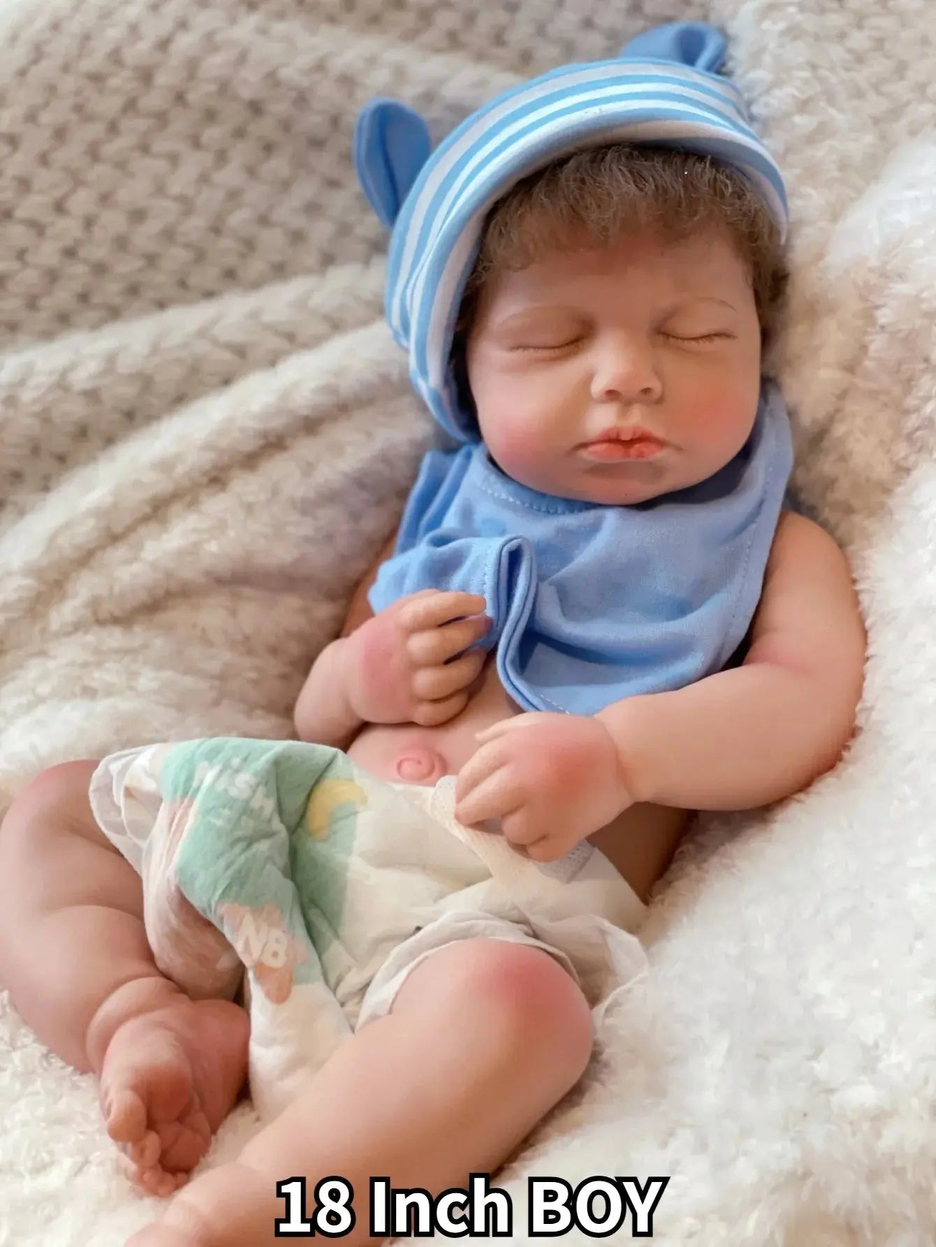 Image of Reborn Baby Dolls 18 Inch Loulou Boy Or Girl Silicone Doll 3D Painted