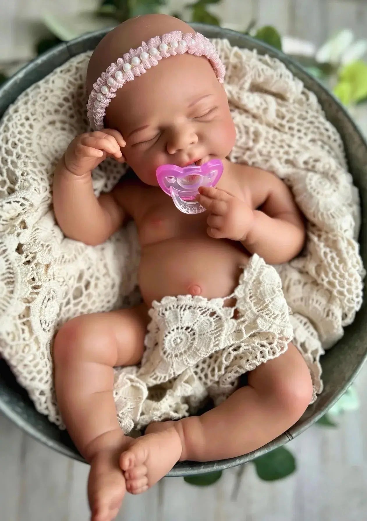 Image of Reborn Baby Dolls 18Inch Can Open Mouth Dark Skin Pascale Bebe Reborn