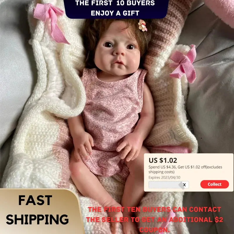 Image of Reborn Baby Dolls Full Solid Silicone 18 Inch Reborn Bebe Реборн