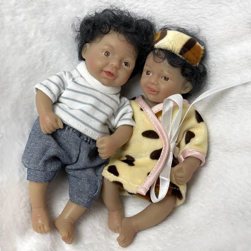 Image of Reborn Baby Dolls 6Inch Mini Palm Full Solid Silicone Bebe Reborn