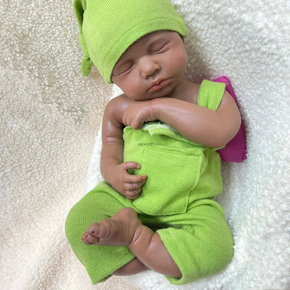 Image of Reborn Baby Dolls Collectible 20Inch Silicone Reborn African Baby