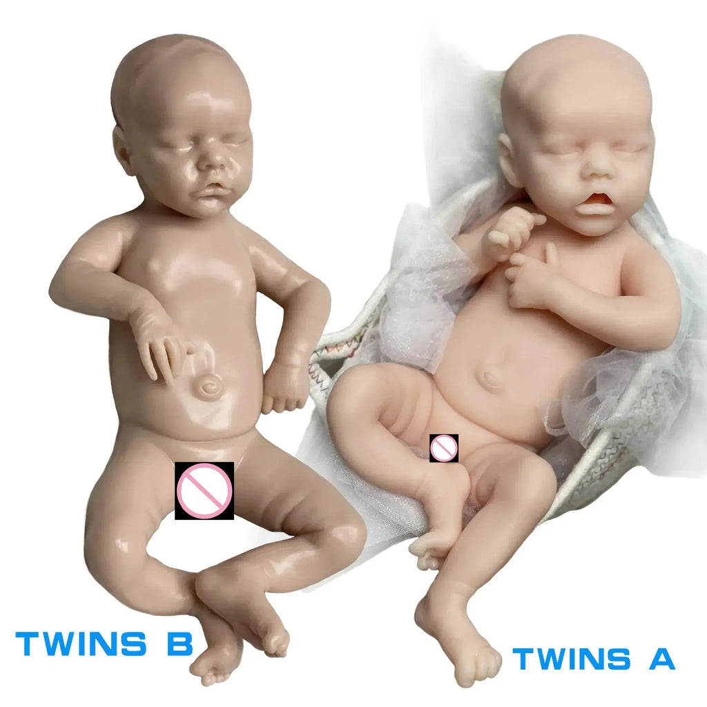 Image of Reborn Baby Dolls 40-45Cm Twins Full Body Solid Silicone Bebe Reborn