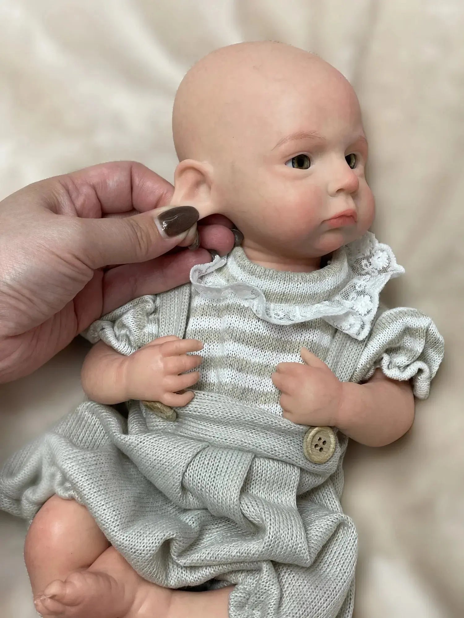 Image of Reborn Baby Dolls 33Cm Painted Cameron Solid Silicone Bebe Reborn