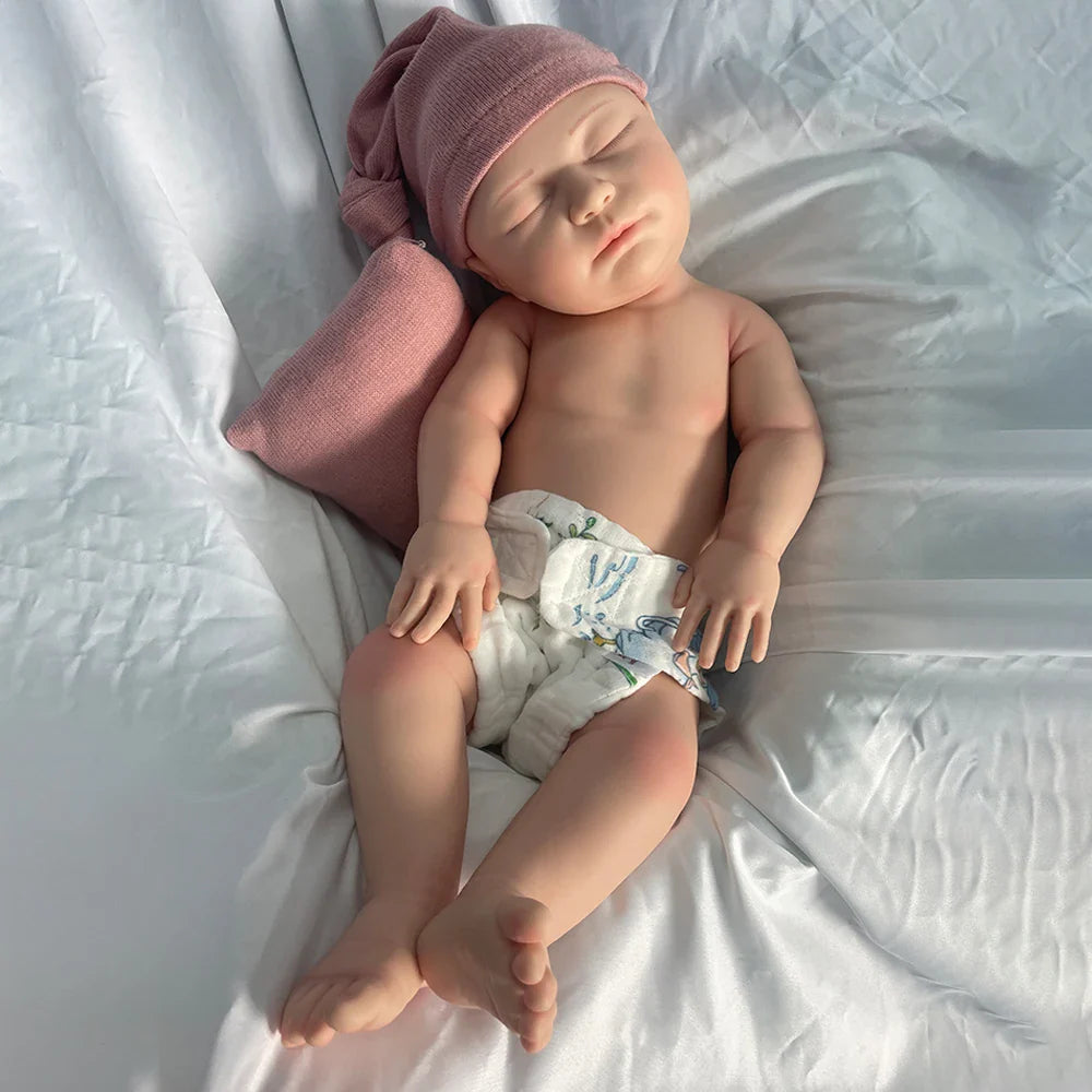 Image of Reborn Baby Dolls 22" Weighted Black Reborn Doll Soft Full Silicone