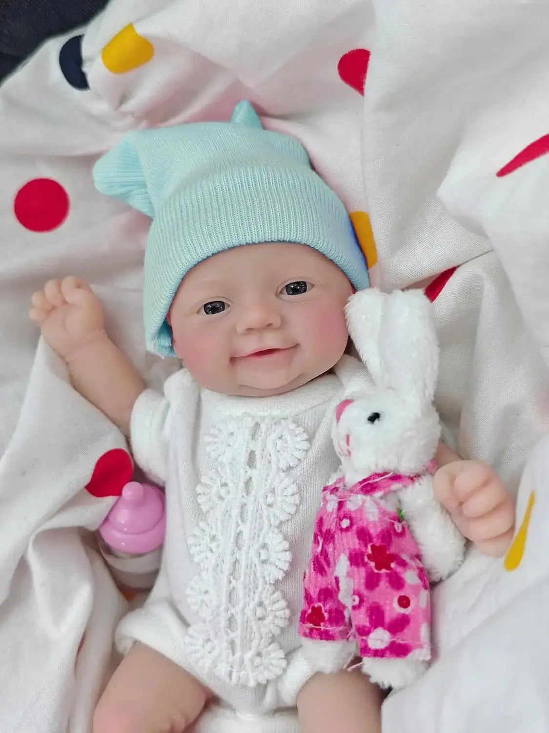 Image of Reborn Baby Dolls Reborn Baby Doll Silicone Full Body 7"  Blue Eyes