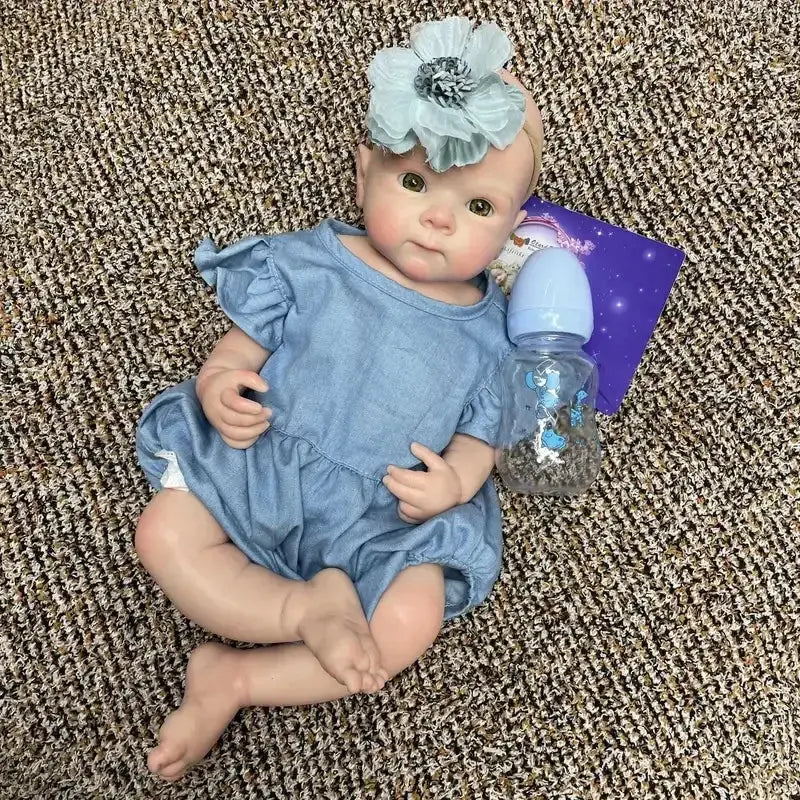 Image of Reborn Baby Dolls 18Inch Can Open Mouth Solid Silicone Bebe Reborn