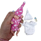 Image of Reborn Baby Dolls 11Cm Painted Mini Silicone Palm Girl With 2 Set Of