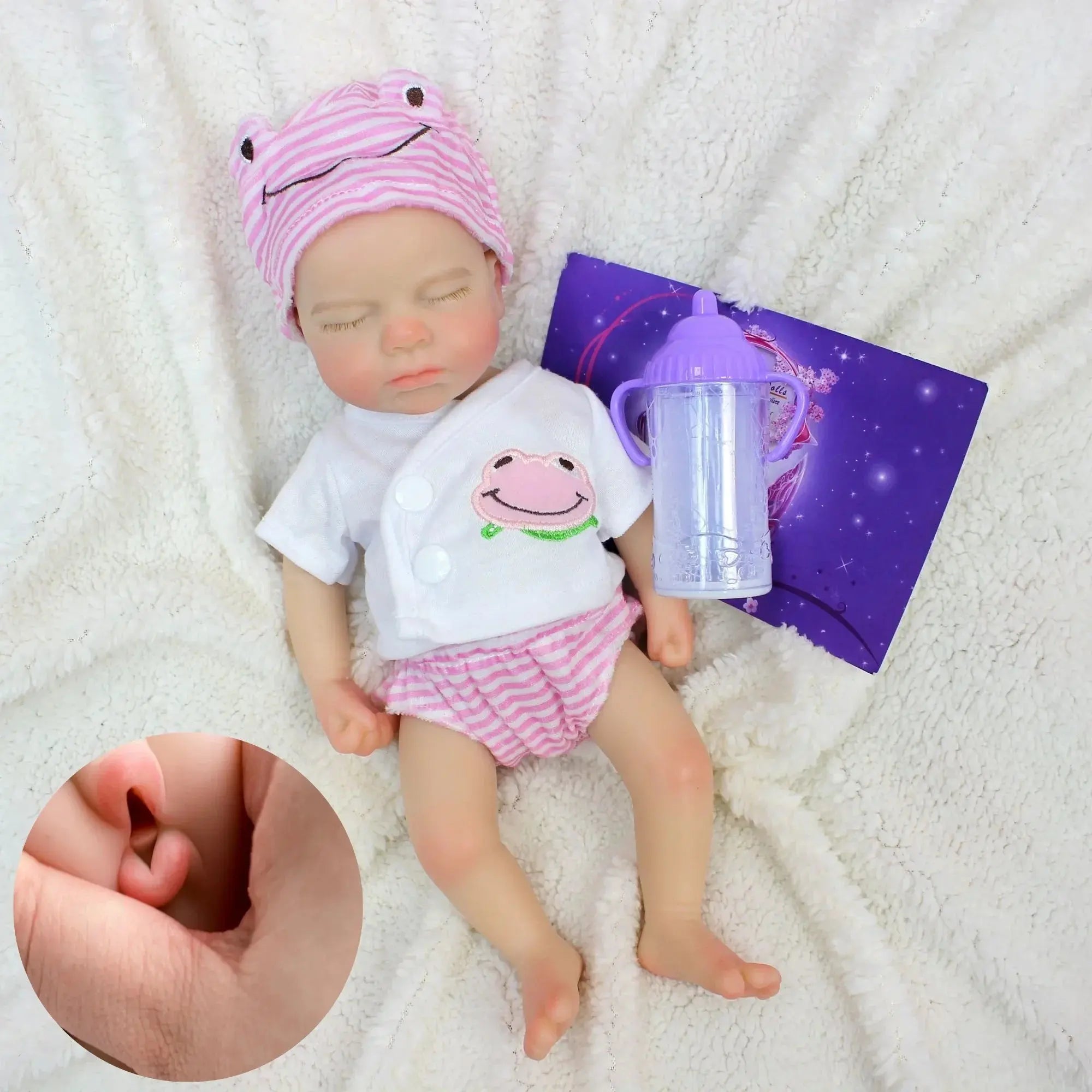 Image of Reborn Baby Dolls 13Inch Open Mouth Loulou Girl&Boy Painted Full Body