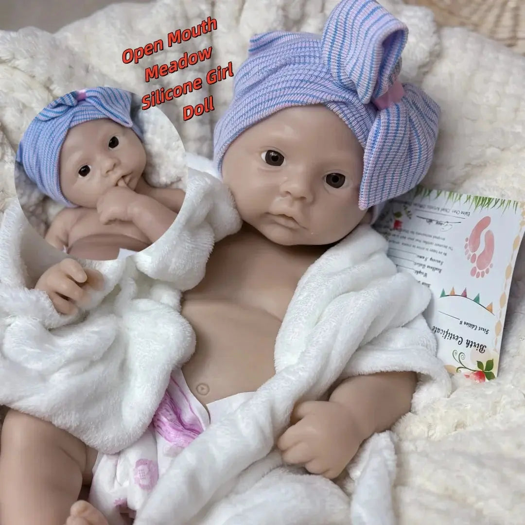 Image of Reborn Baby Dolls 45Cm Meadow Can Open Mouth  Solid Bebe Reborn De