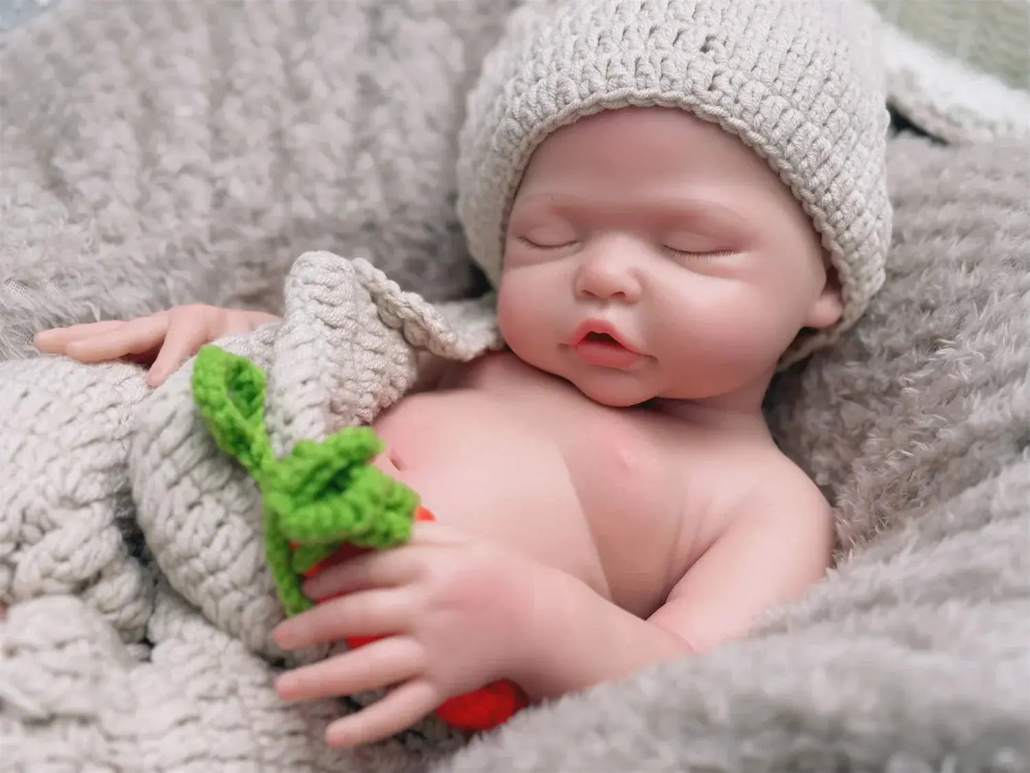 Image of Reborn Baby Dolls Can Open Mouth 17Inch Washable Close Eyes Full Body
