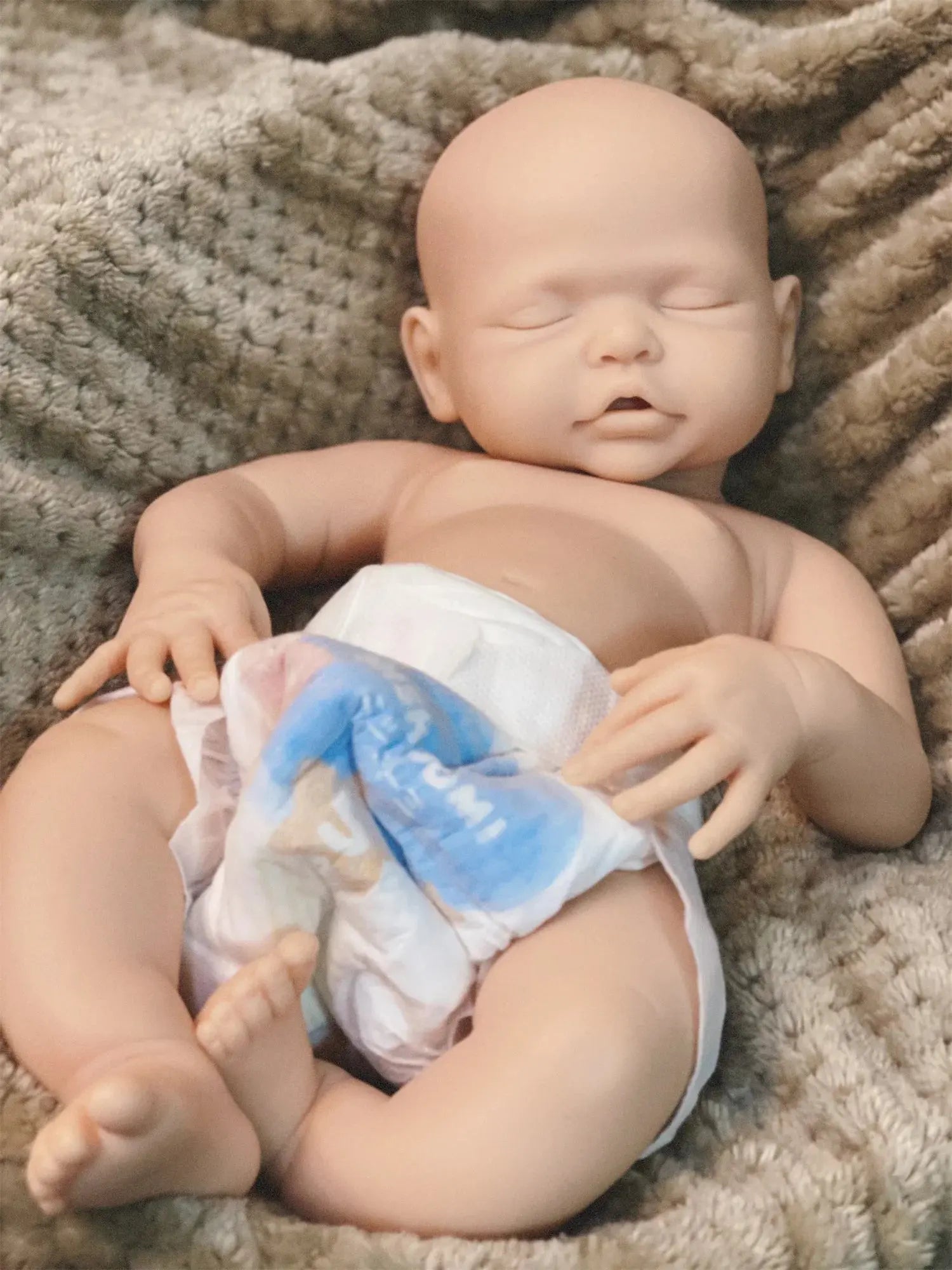 Image of Reborn Baby Dolls Can Open Mouth 17Inch Washable Close Eyes Full Body