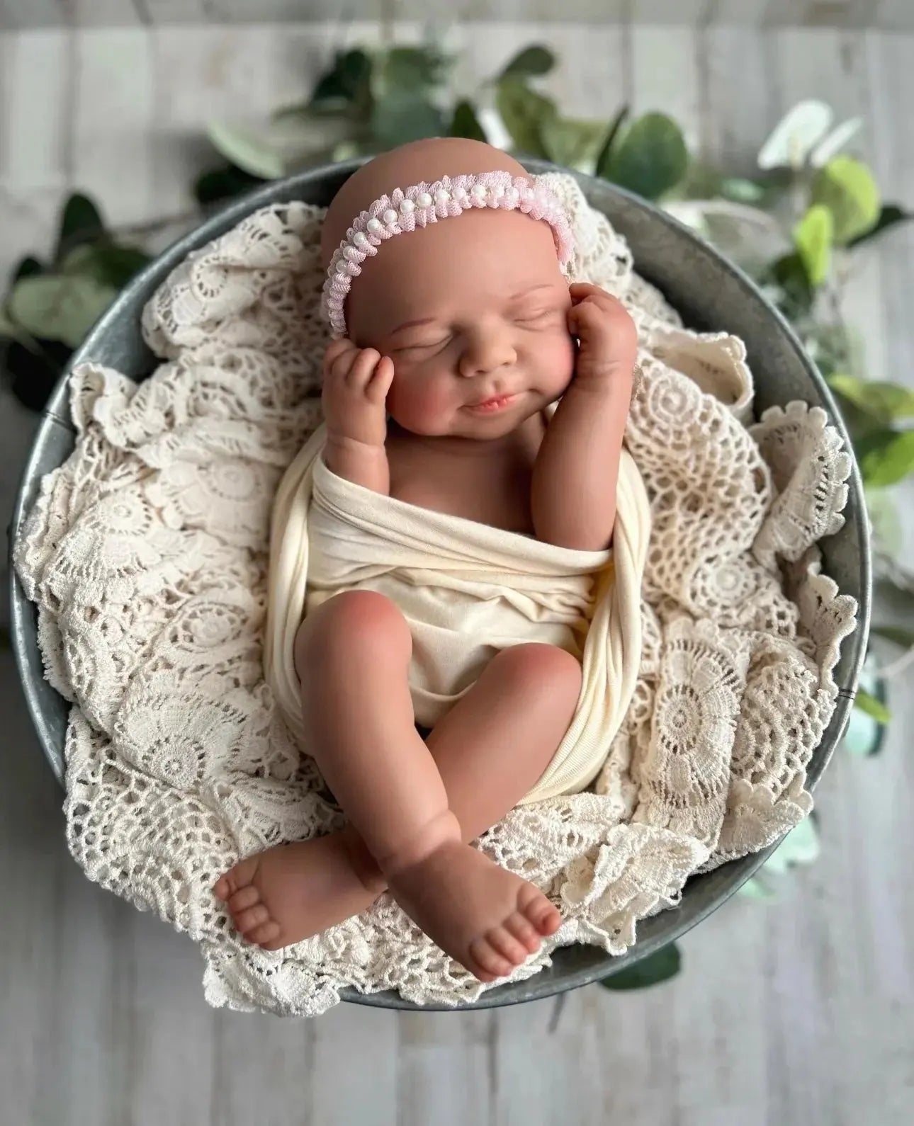 Image of Reborn Baby Dolls 18Inch Can Open Mouth Dark Skin Pascale Bebe Reborn