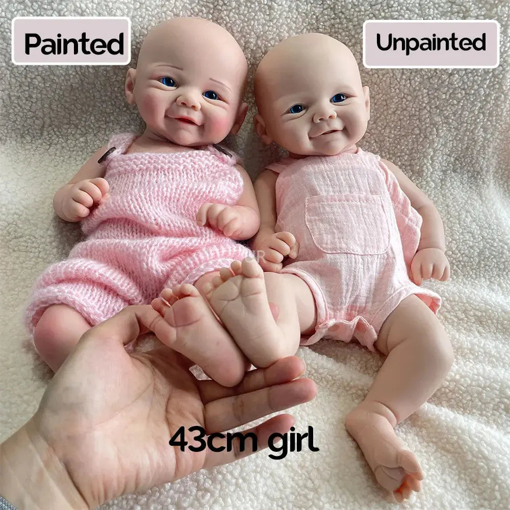 Image of Reborn Baby Dolls 17-Inch Full Solid Platinum Silicone Reborn Baby