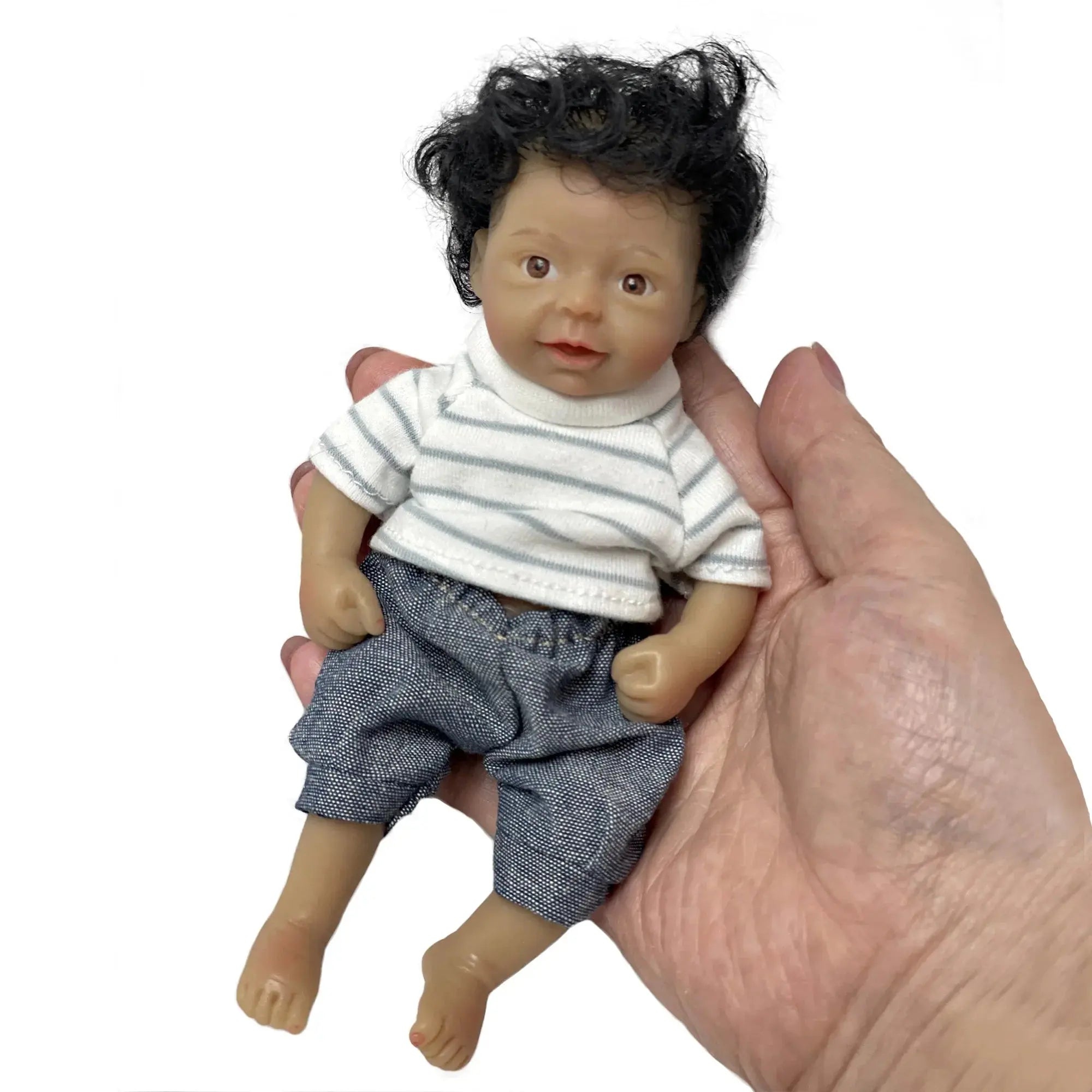 Image of Reborn Baby Dolls 6Inch Mini Palm Full Solid Silicone Bebe Reborn