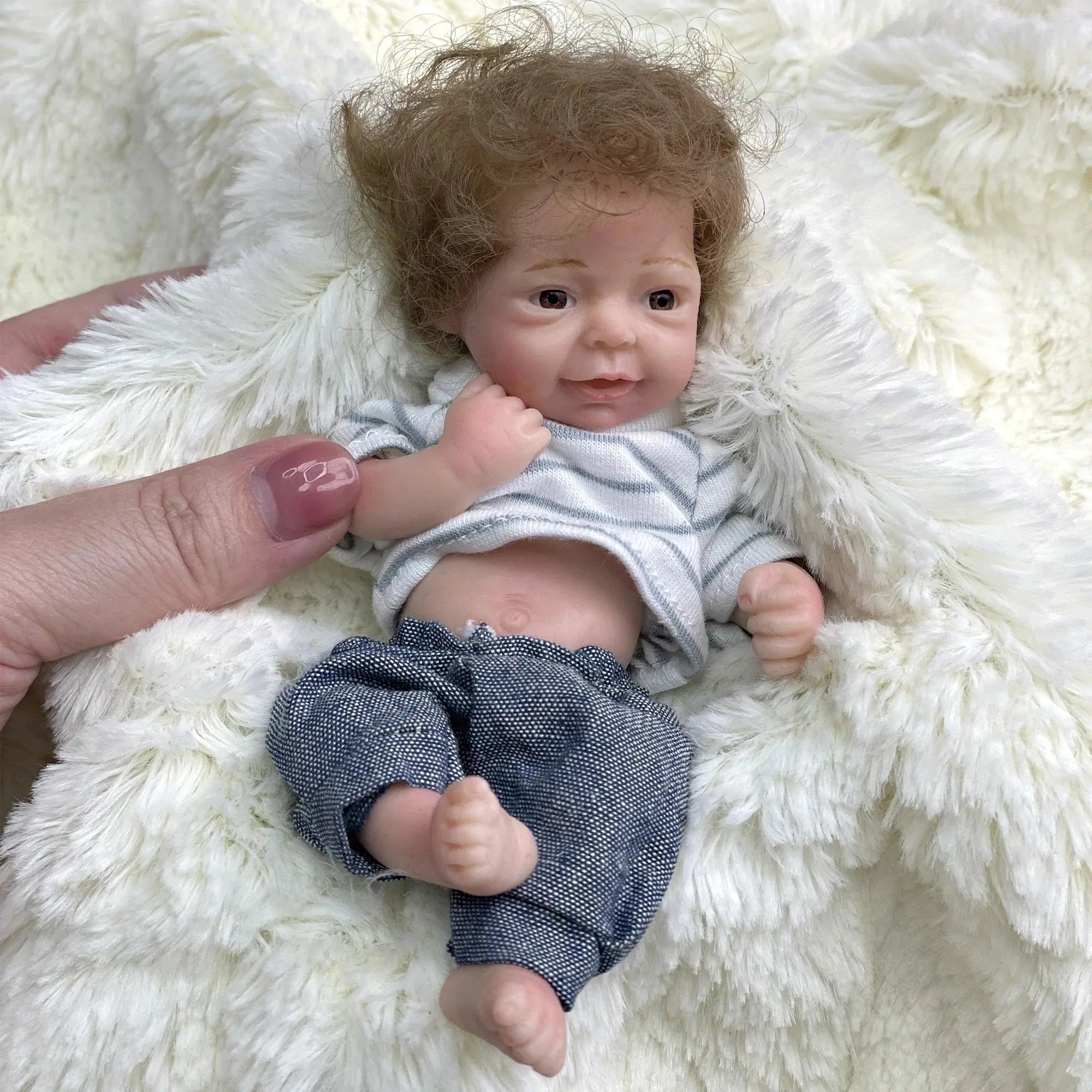 Image of Reborn Baby Dolls 6Inch Mini Palm Full Solid Silicone Bebe Reborn