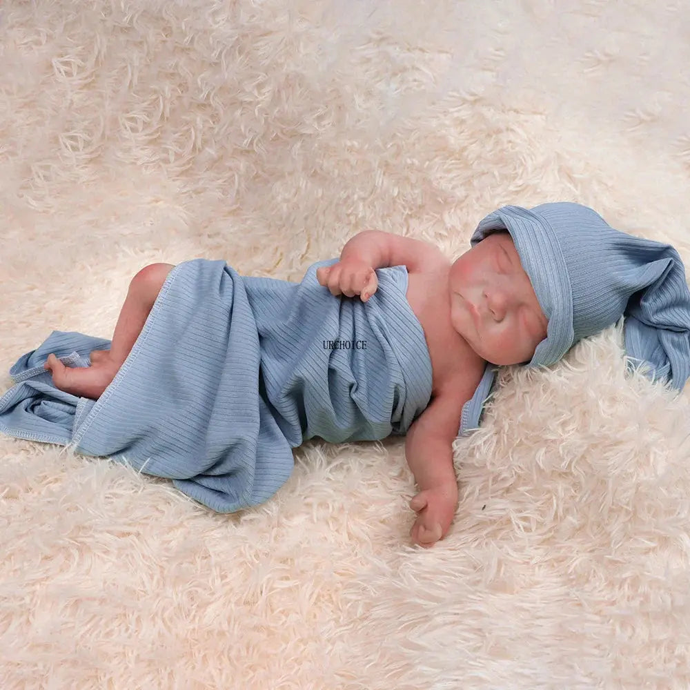 Image of Reborn Baby Dolls Pink Skin Unpaited 18'' Boy Full Body Silicone