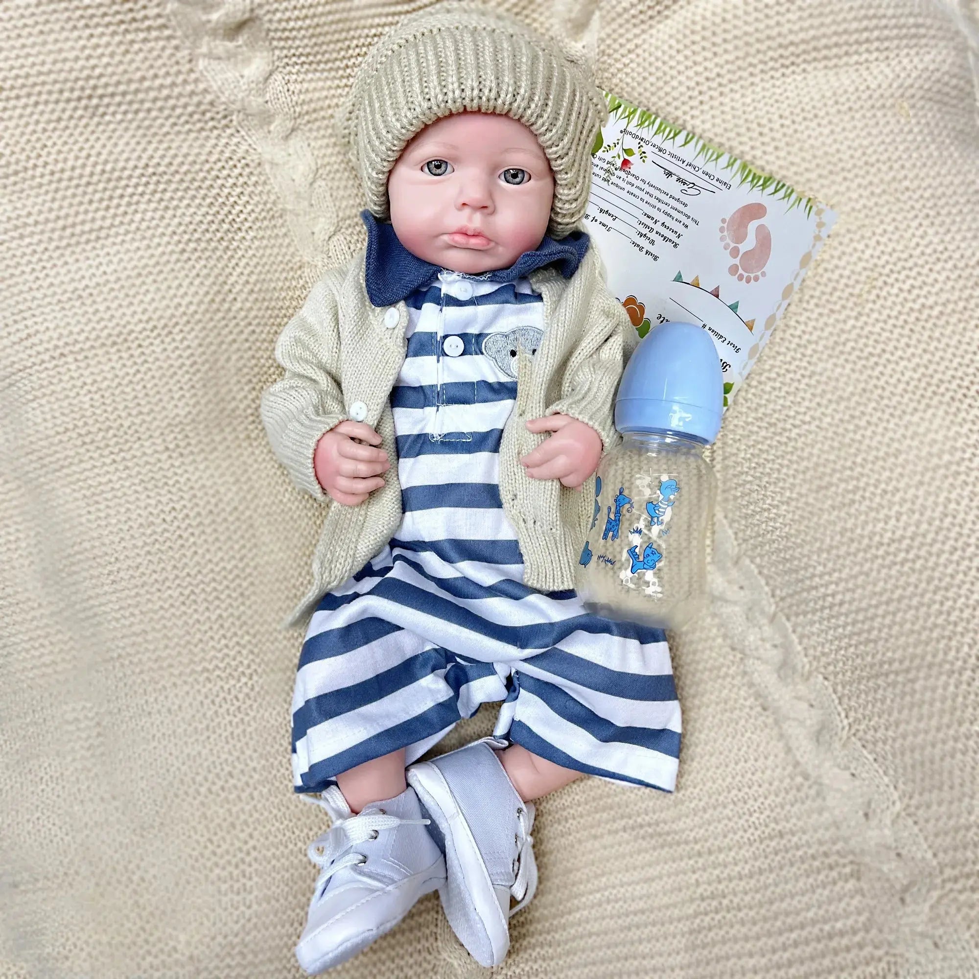 Image of Reborn Baby Dolls 45Cm Boy Loulou Bebê Reborn De Silicone