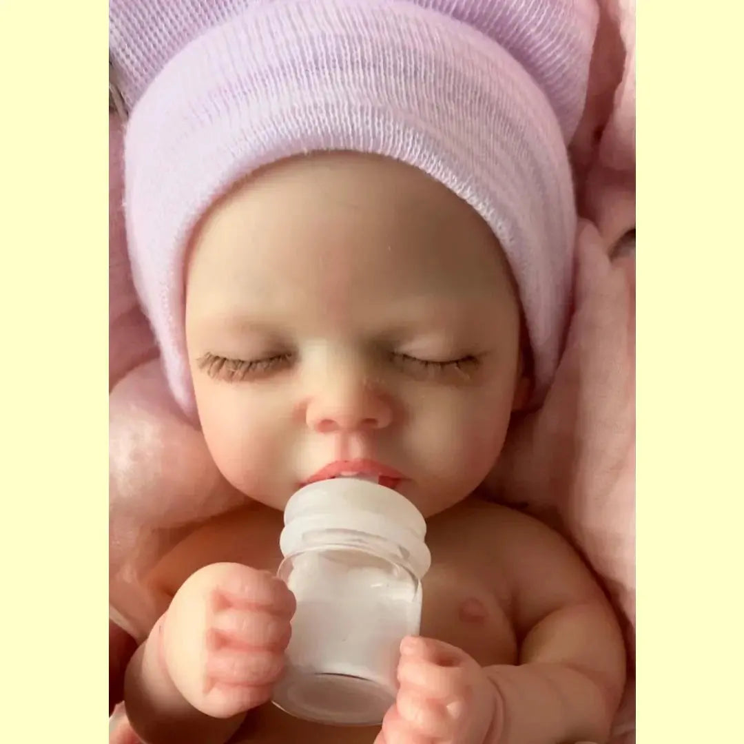 Image of Reborn Baby Dolls Open Mouth 10Inch Washable Bebe Reborn De Silicona