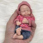 Image of Reborn Baby Dolls 6Inch Mini Palm Full Solid Silicone Bebe Reborn