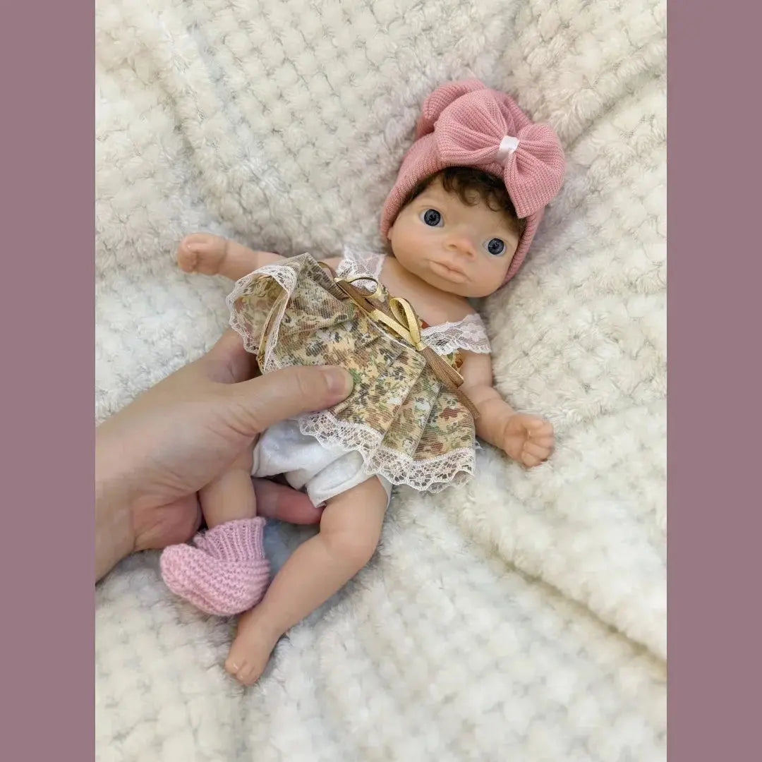 Image of Reborn Baby Dolls 10Inch Washable Open Eyes Lanny Full Body Silicone