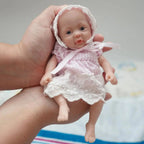 Image of Reborn Baby Dolls 7 Inch Mini Silicone Reborn Baby Doll Girl