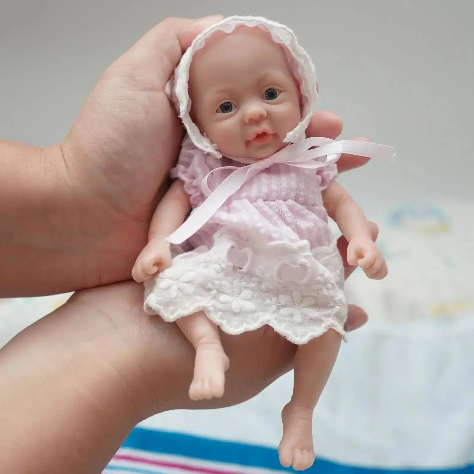 Image of Reborn Baby Dolls 7 Inch Mini Silicone Reborn Baby Doll Girl