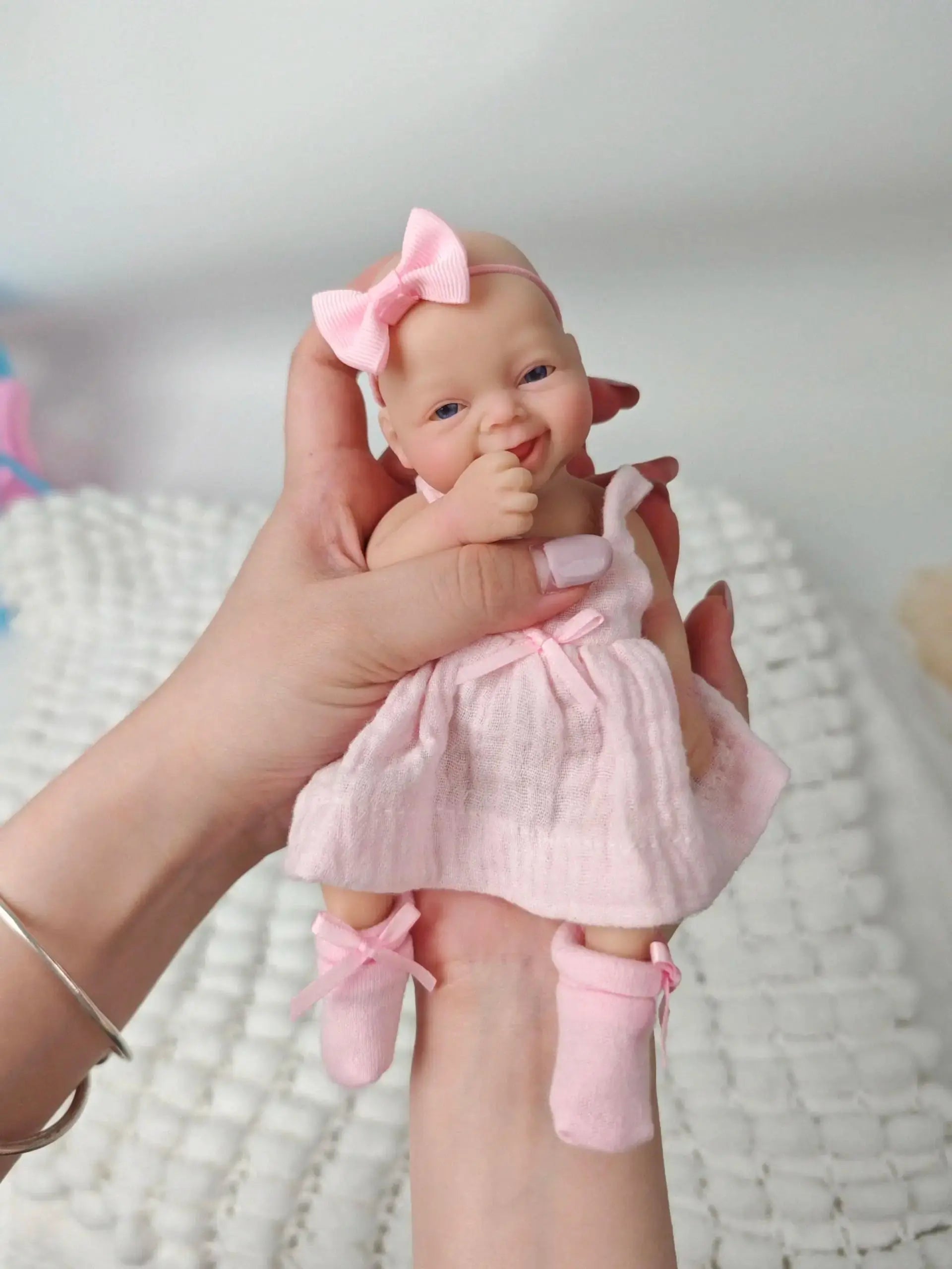 Image of Reborn Baby Dolls Miniature Babies 7 Inch Silicone Full Body Reborn