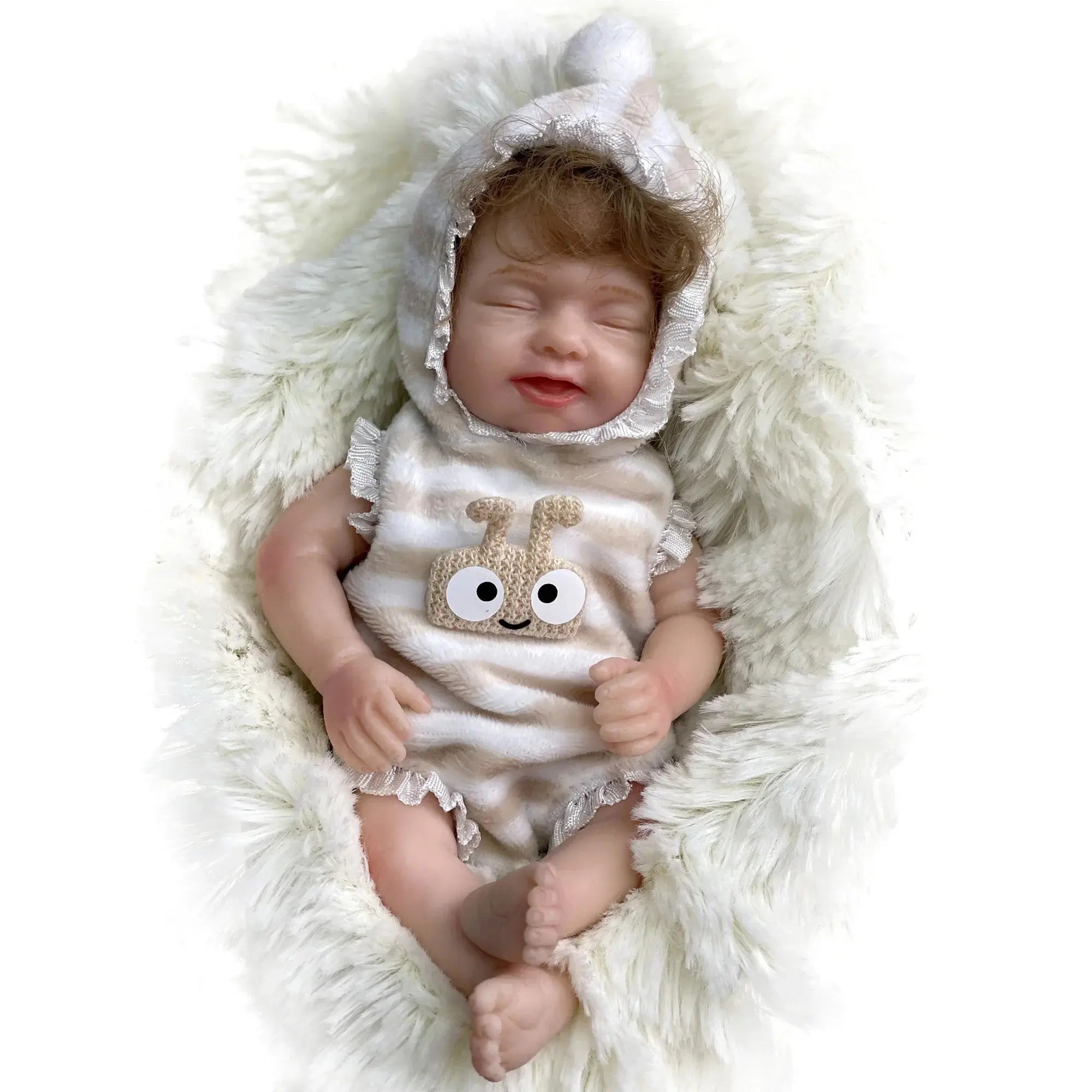 Image of Reborn Baby Dolls 6Inch Mini Palm Full Solid Silicone Bebe Reborn
