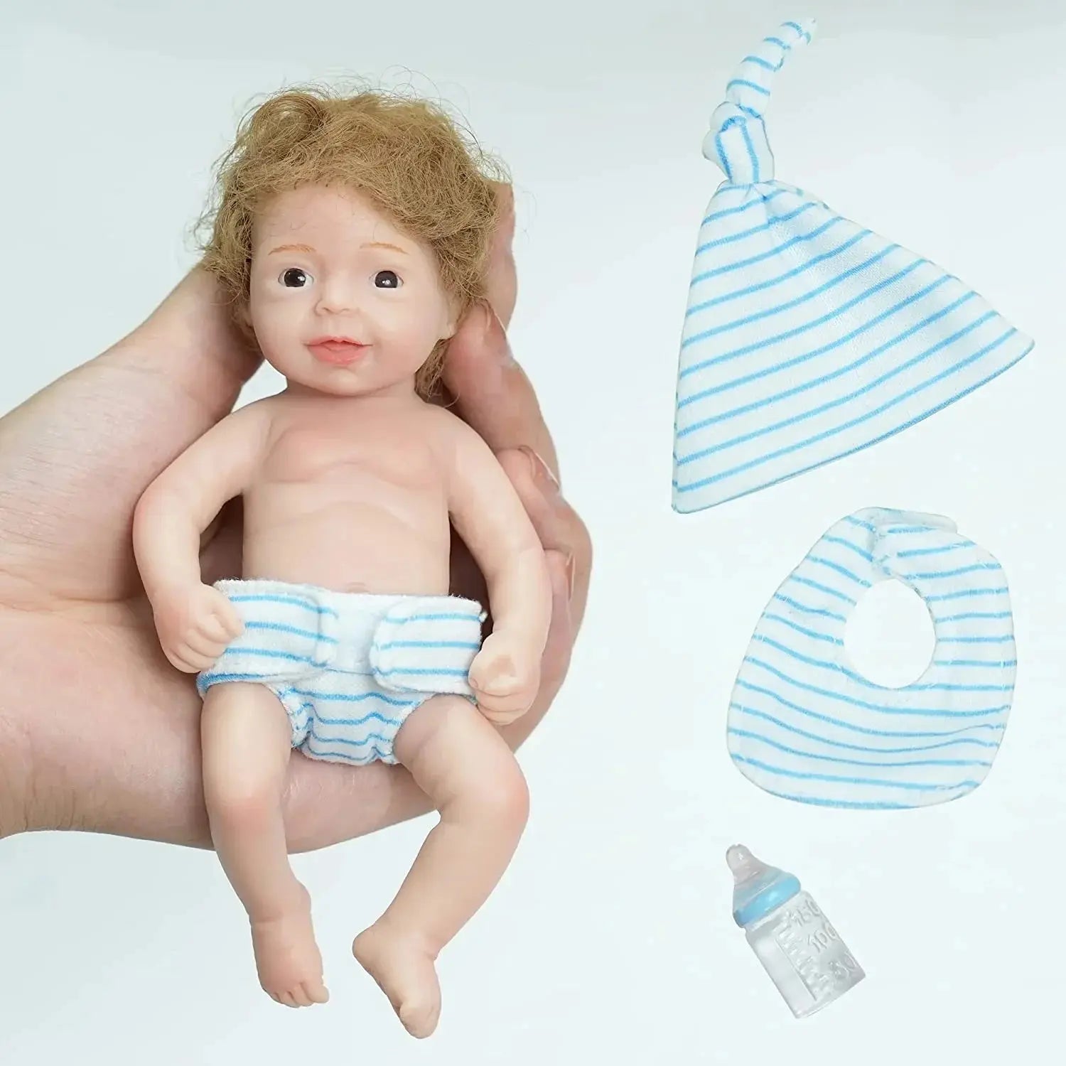 Image of Reborn Baby Dolls 6Inch Mini Palm Full Solid Silicone Bebe Reborn