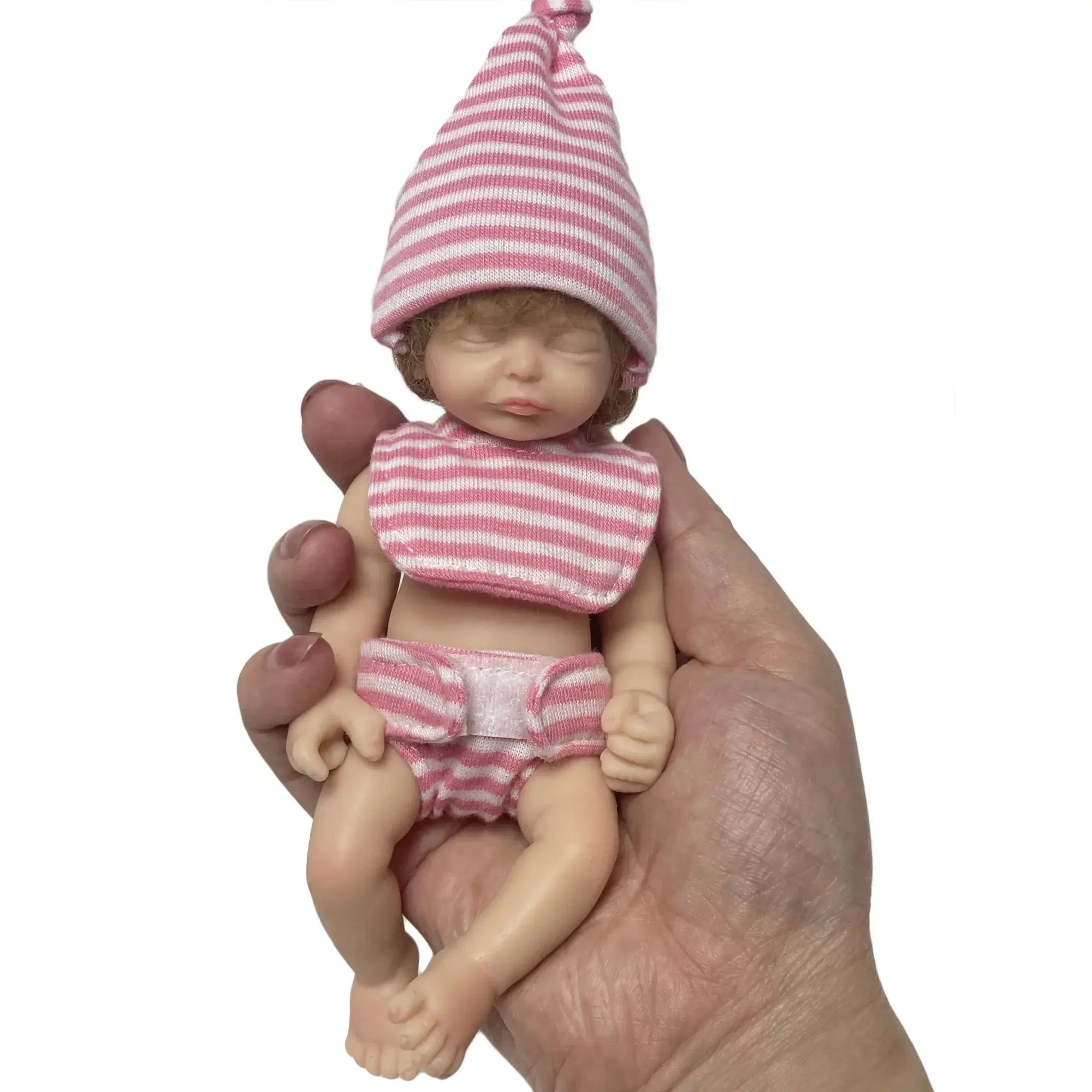 Image of Reborn Baby Dolls 6Inch Mini Palm Full Solid Silicone Bebe Reborn