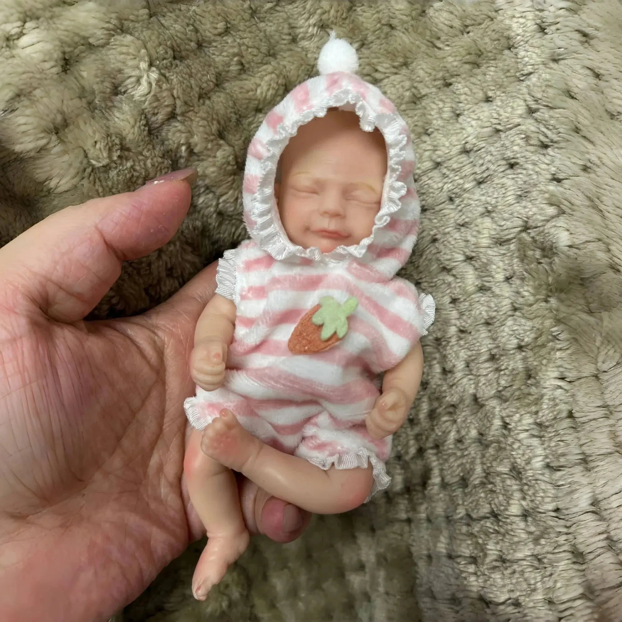 Image of Reborn Baby Dolls 15Cm Painted Full Body Solid Silicone Reborn Mini