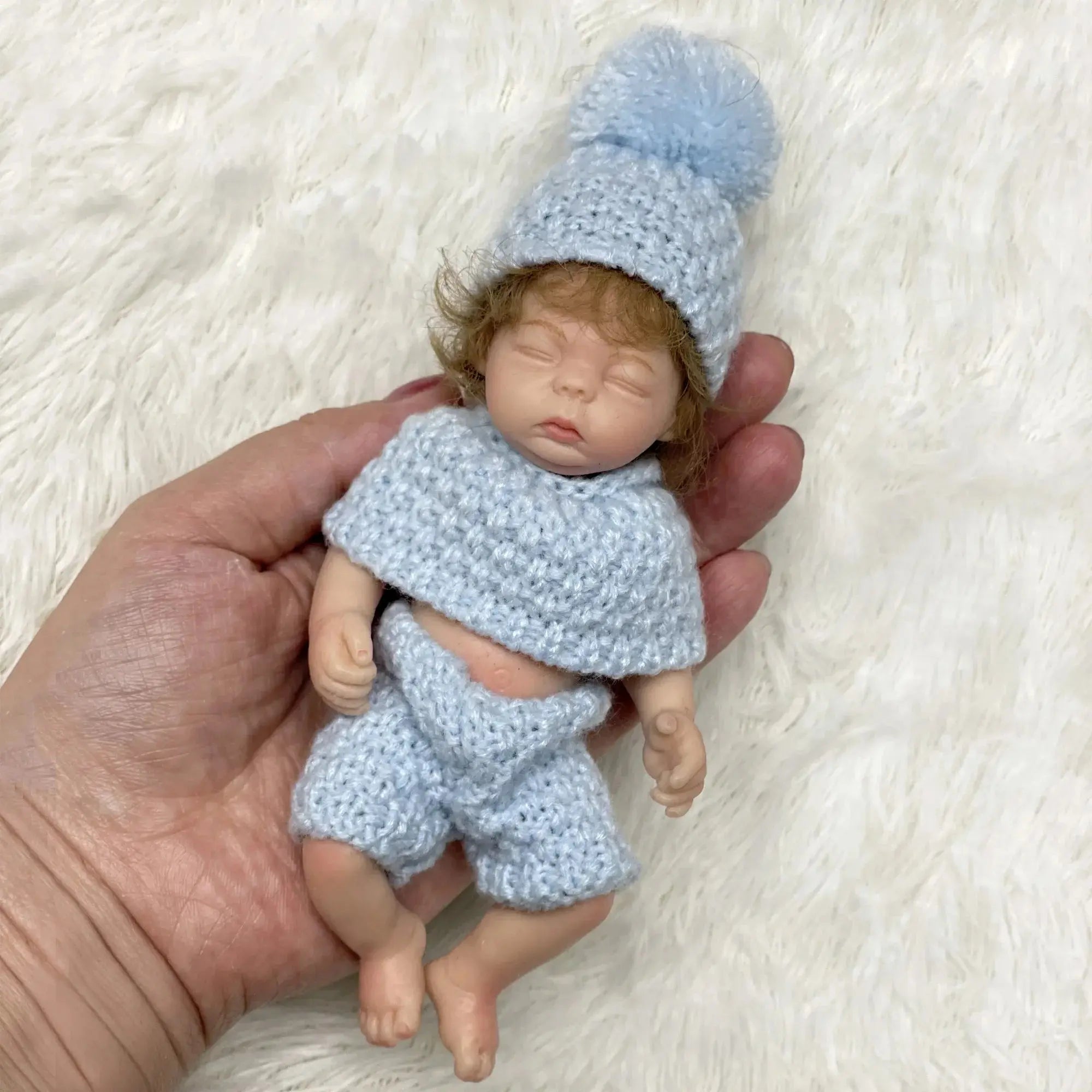Image of Reborn Baby Dolls 6Inch Mini Palm Full Solid Silicone Bebe Reborn