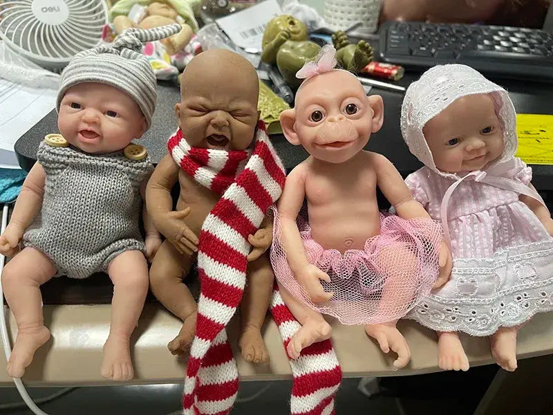 Image of Reborn Baby Dolls 7" Micro Preemie Full Body Silicone Baby Adorkable