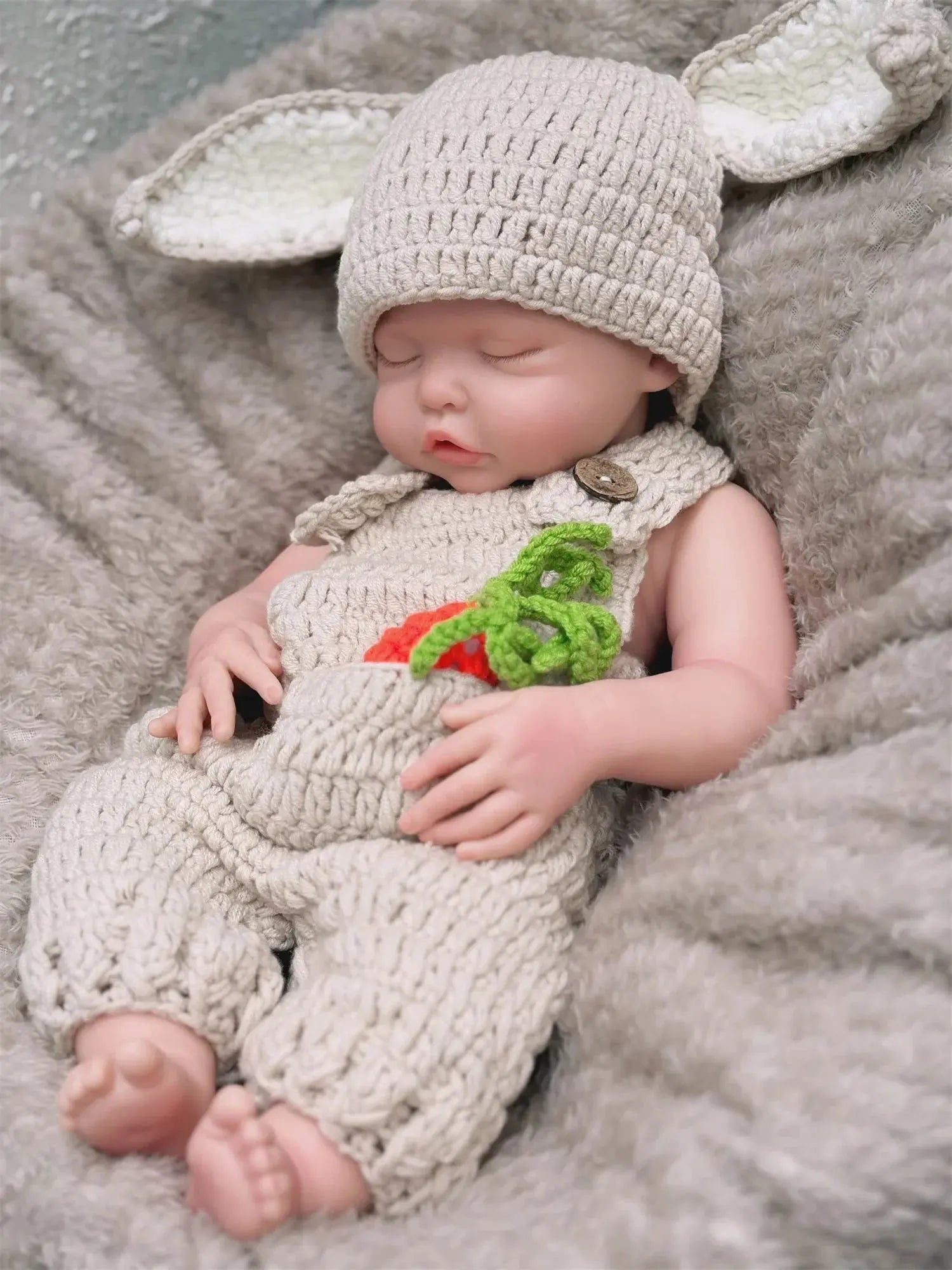 Image of Reborn Baby Dolls Can Open Mouth 17Inch Washable Close Eyes Full Body