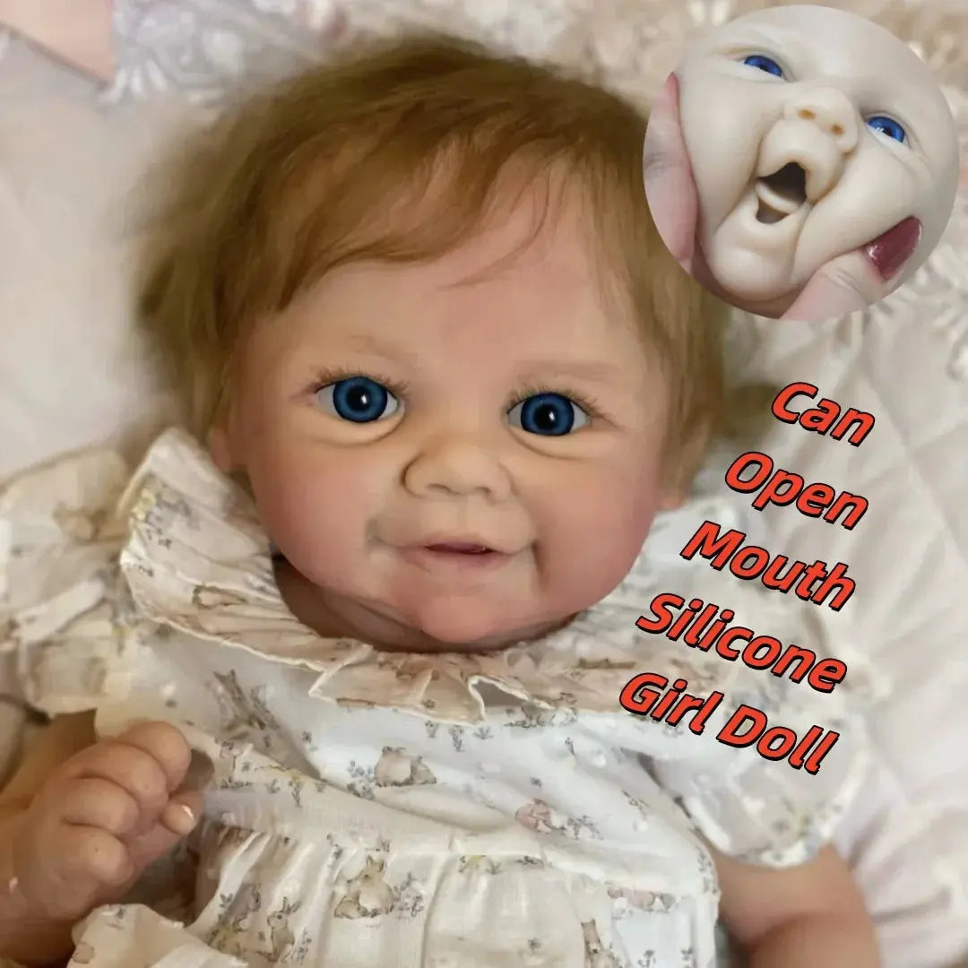 Image of Reborn Baby Dolls 18Inch Can Open Mouth Vivienne Full Body Silicone