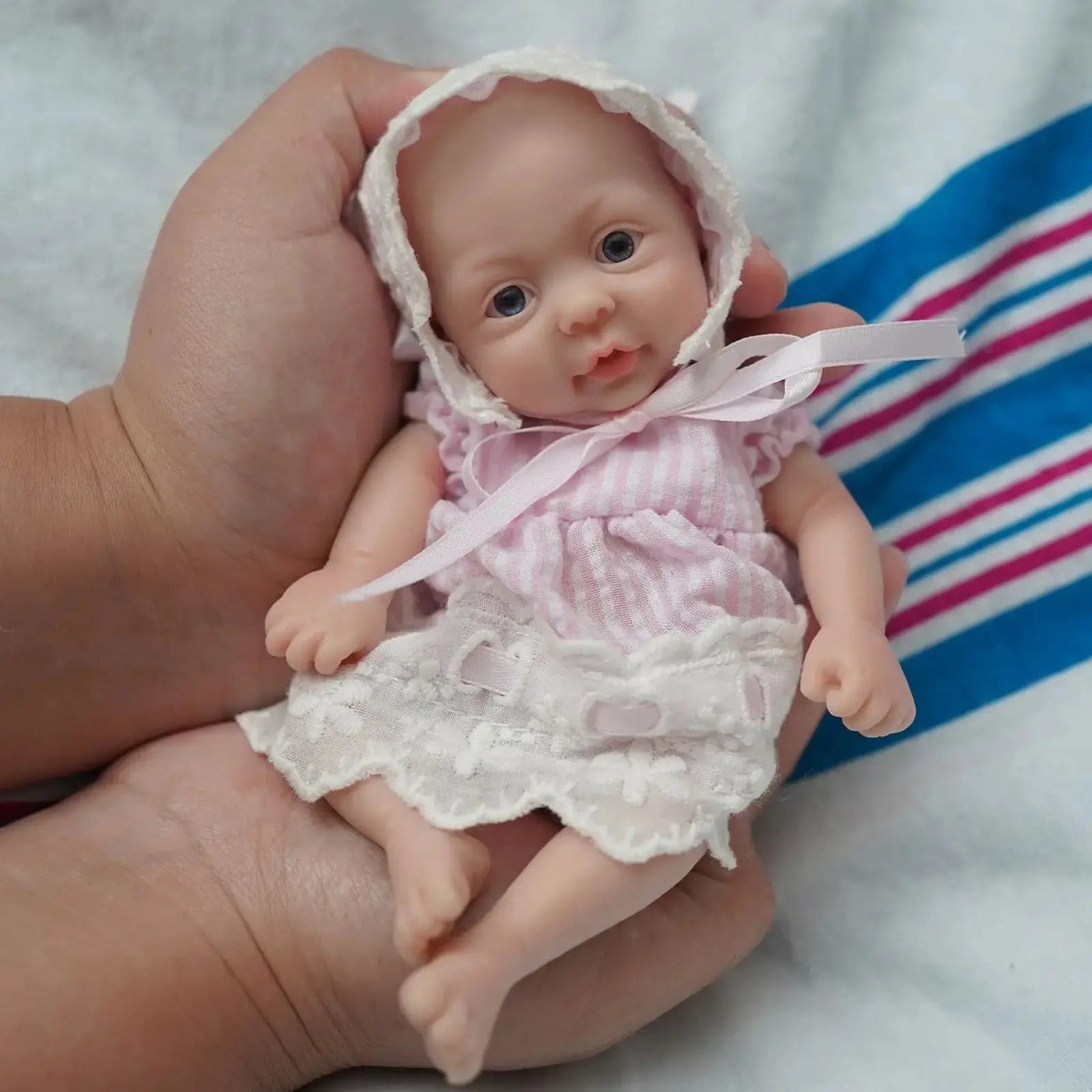 Image of Reborn Baby Dolls 7 Inch Mini Silicone Reborn Baby Doll Girl