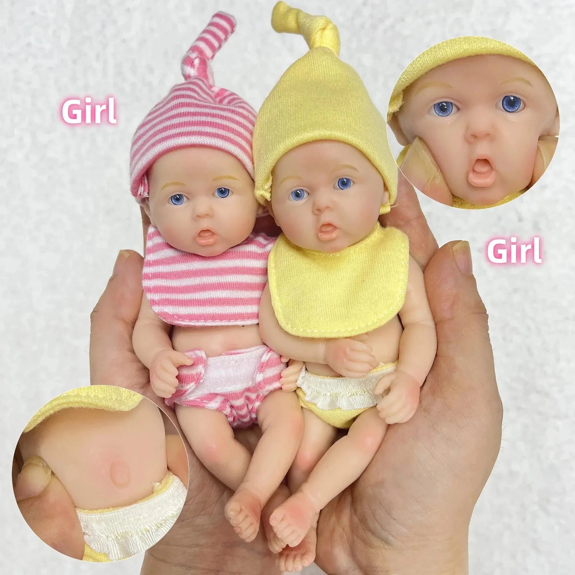 Image of Reborn Baby Dolls 6Inch /15Cm Mini Adorable Whole Solid Silicone