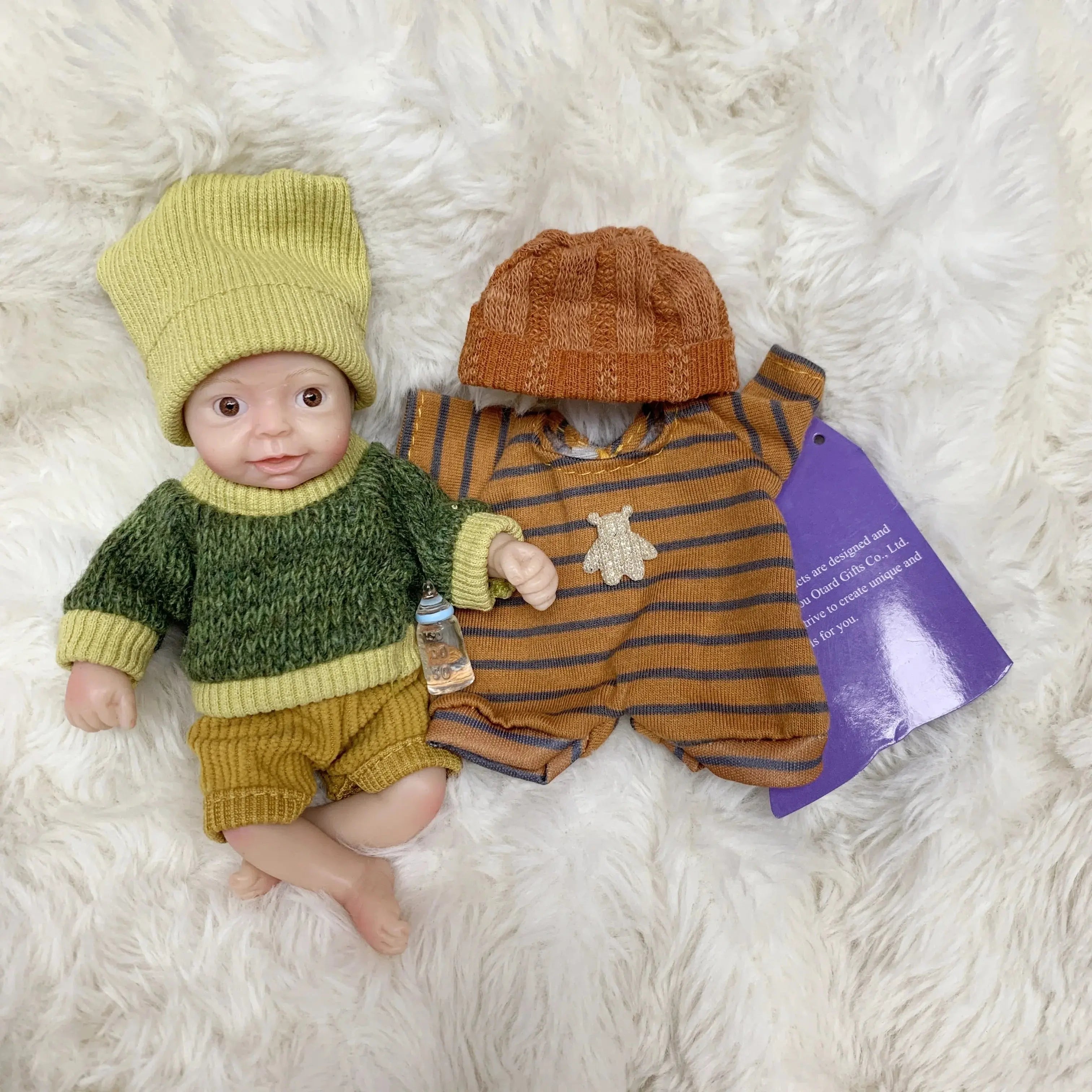 Image of Reborn Baby Dolls 15Cm Painted Full Solid Silicone Bebe Boy Reborn