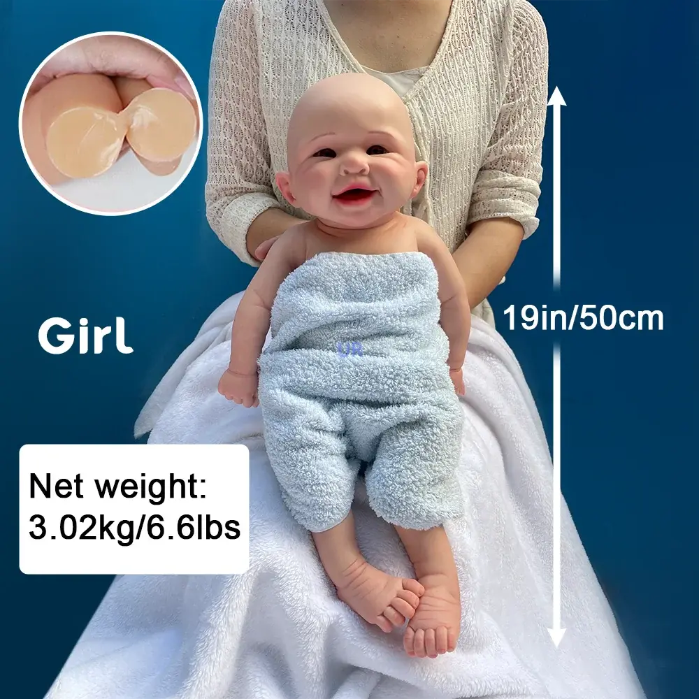 Image of Reborn Baby Dolls Kids Xmas Gift 19 Inch Silicone Reborn Baby Toy