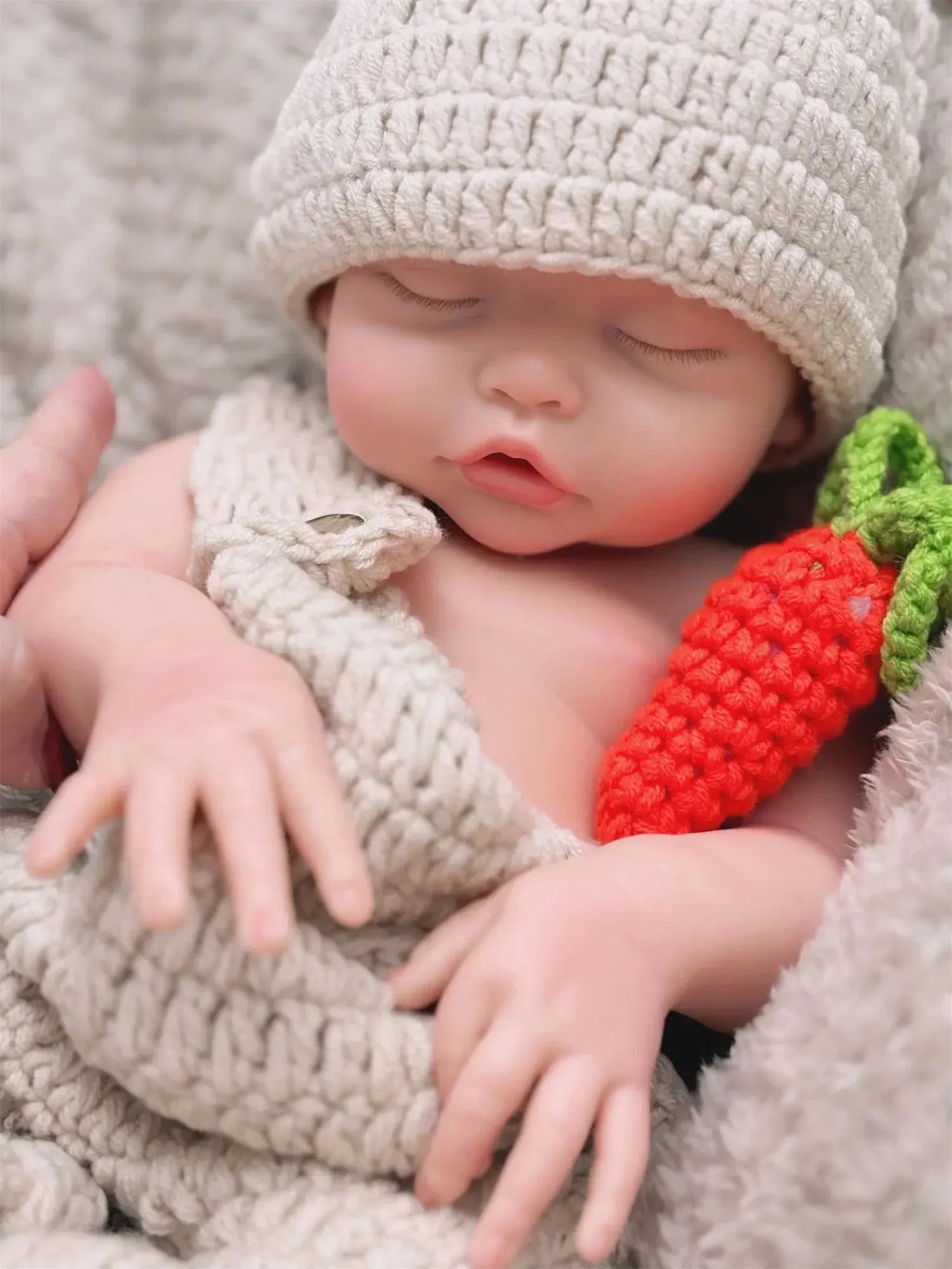 Image of Reborn Baby Dolls Can Open Mouth 17Inch Washable Close Eyes Full Body