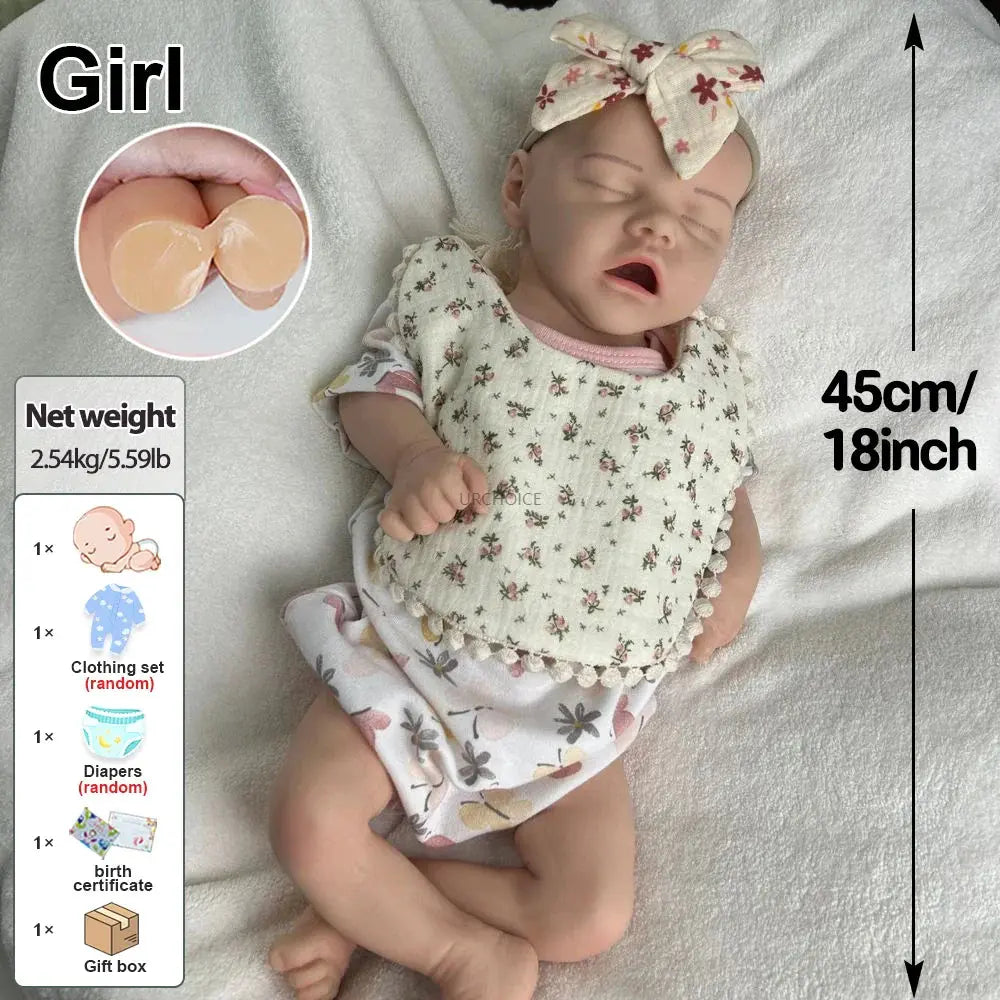 Image of Reborn Baby Dolls Full Body Soft Lifelike 18Inch Silicone Reborn Baby