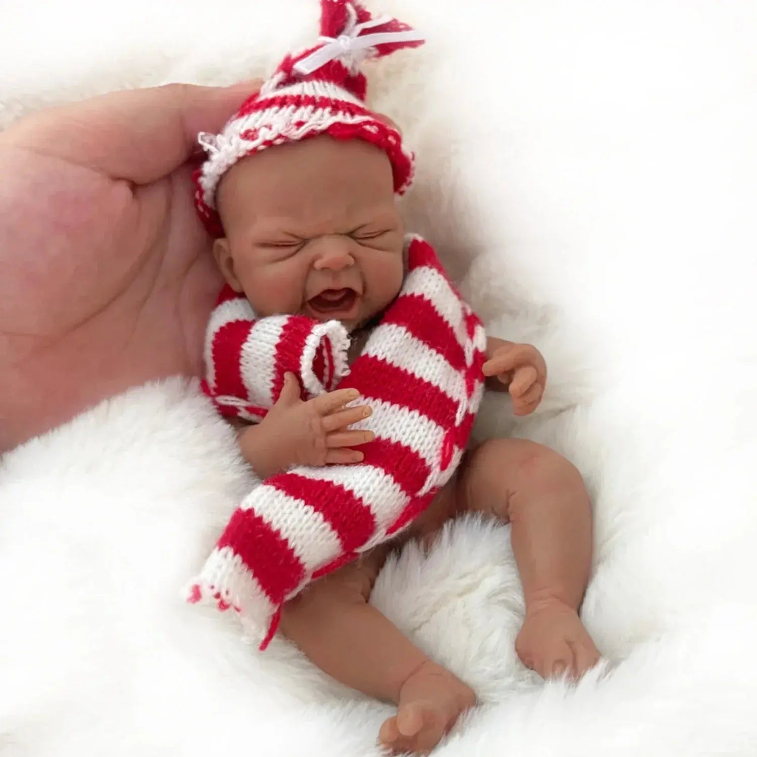 Image of Reborn Baby Dolls 7" Black Crying Baby Micro Preemie Full Body