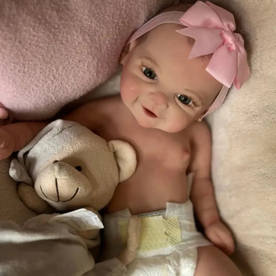 Image of Reborn Baby Dolls Can Open Mouth Vivienne 18Inch Bebe Reborn Silicona