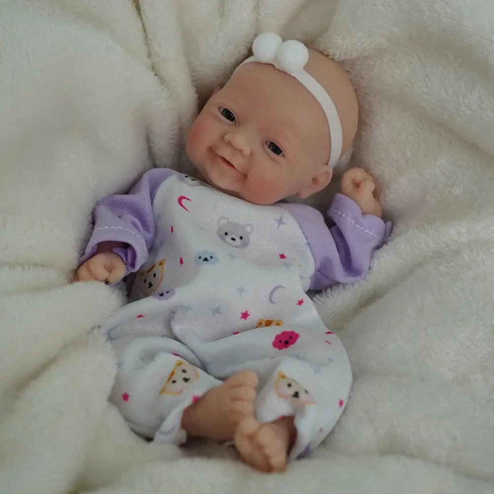 Image of Reborn Baby Dolls 7" Micro Preemie Full Silicone Sweet Baby Doll  